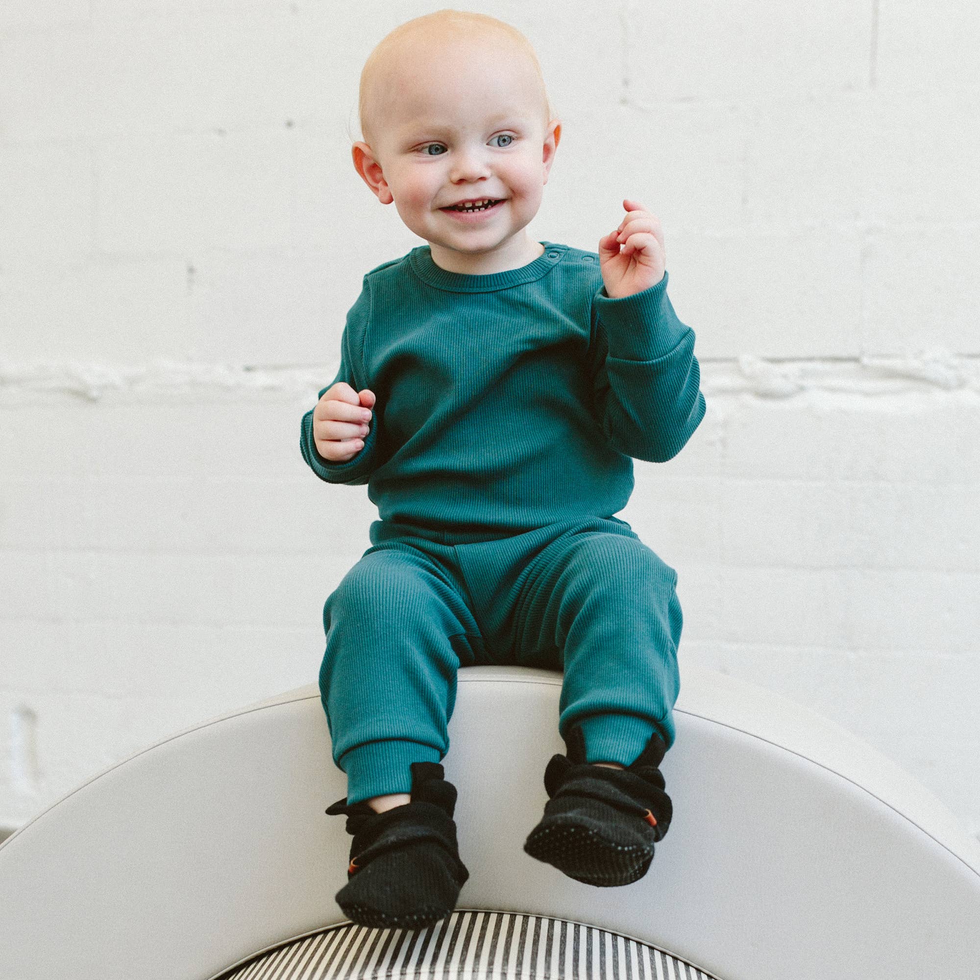 Knit Cotton Baby Stay-On Boots | Shadow - Image 7