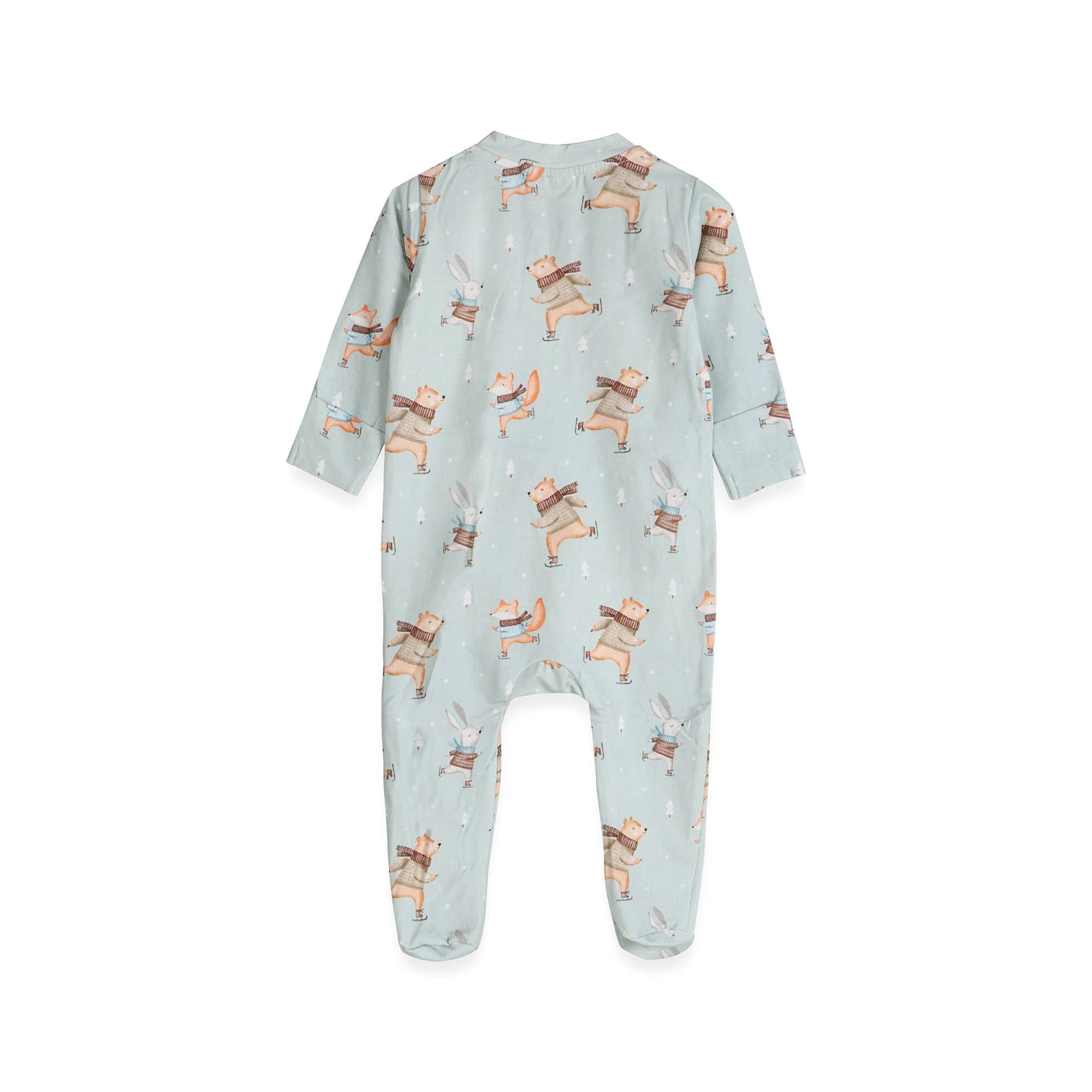 Organic Ice Skaters Baby Zippered Footie | Sage - Image 3