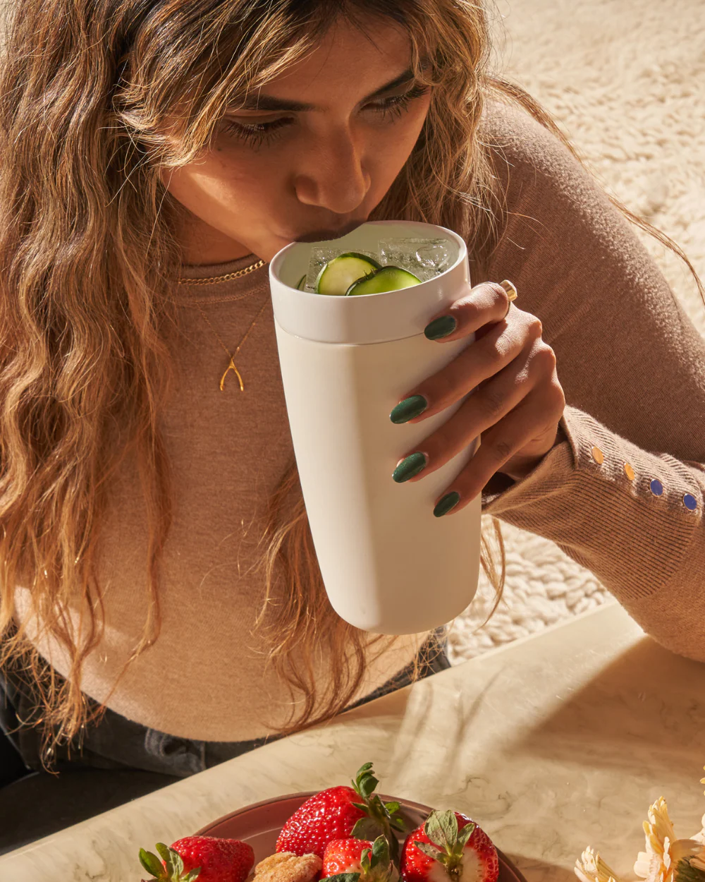 Insulated Ceramic Stainless Steel Coffee and Drink Tumbler - Image 2