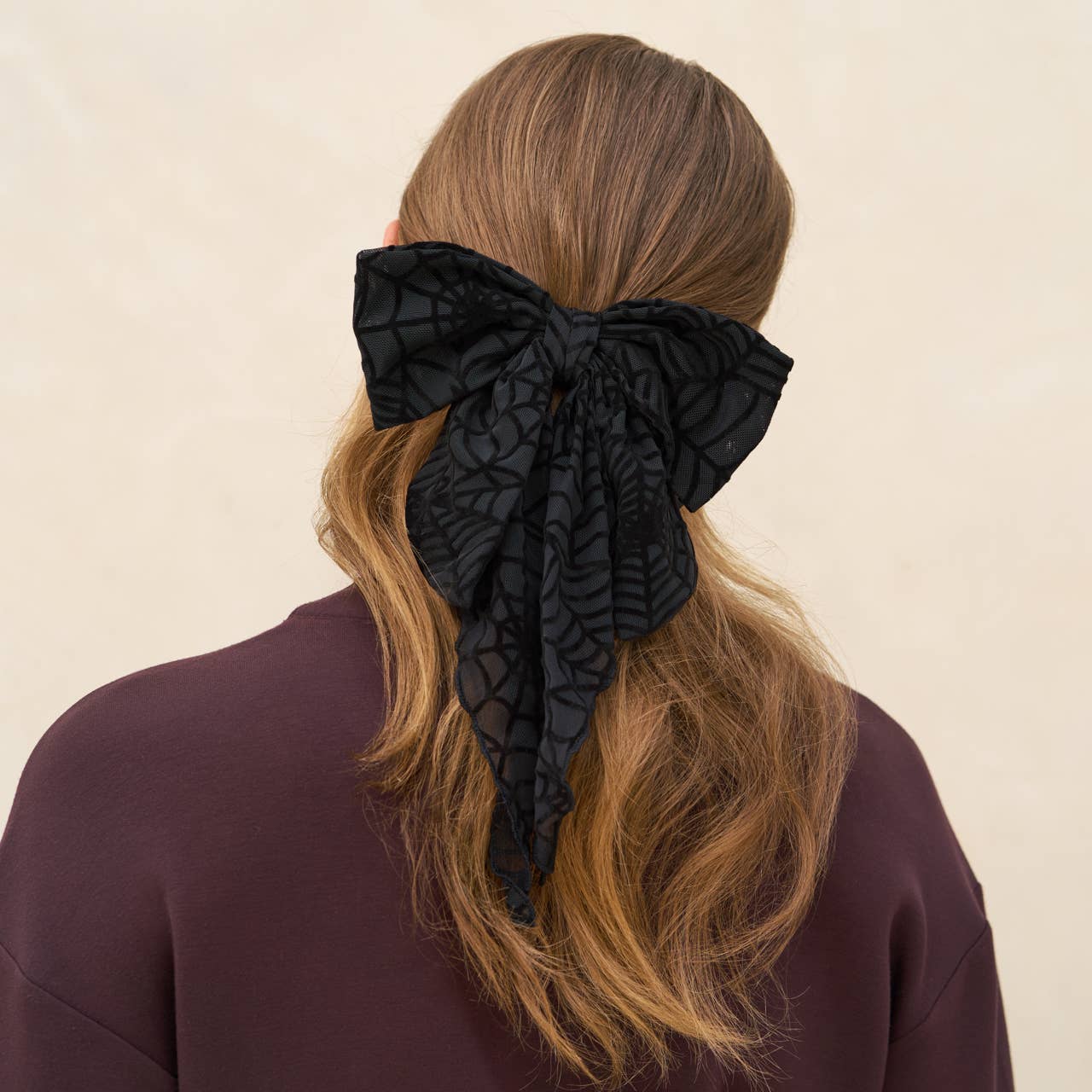 Oversized Bow Hair Clip | Spiderweb - Image 2