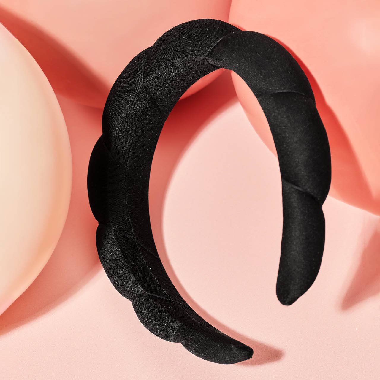 Recycled Fabric Puffy Headband | Black - Image 5
