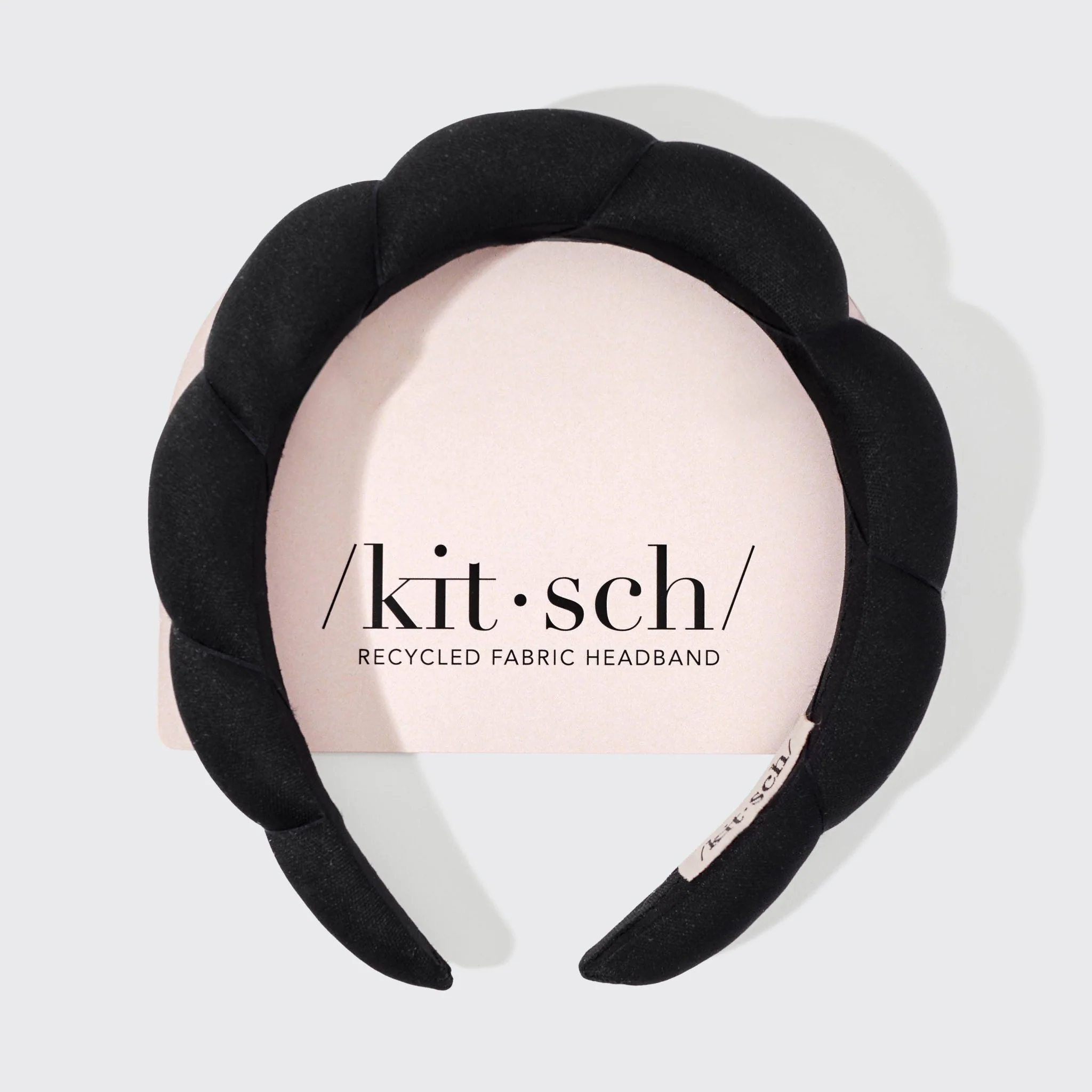 Recycled Fabric Puffy Headband | Black - Image 7