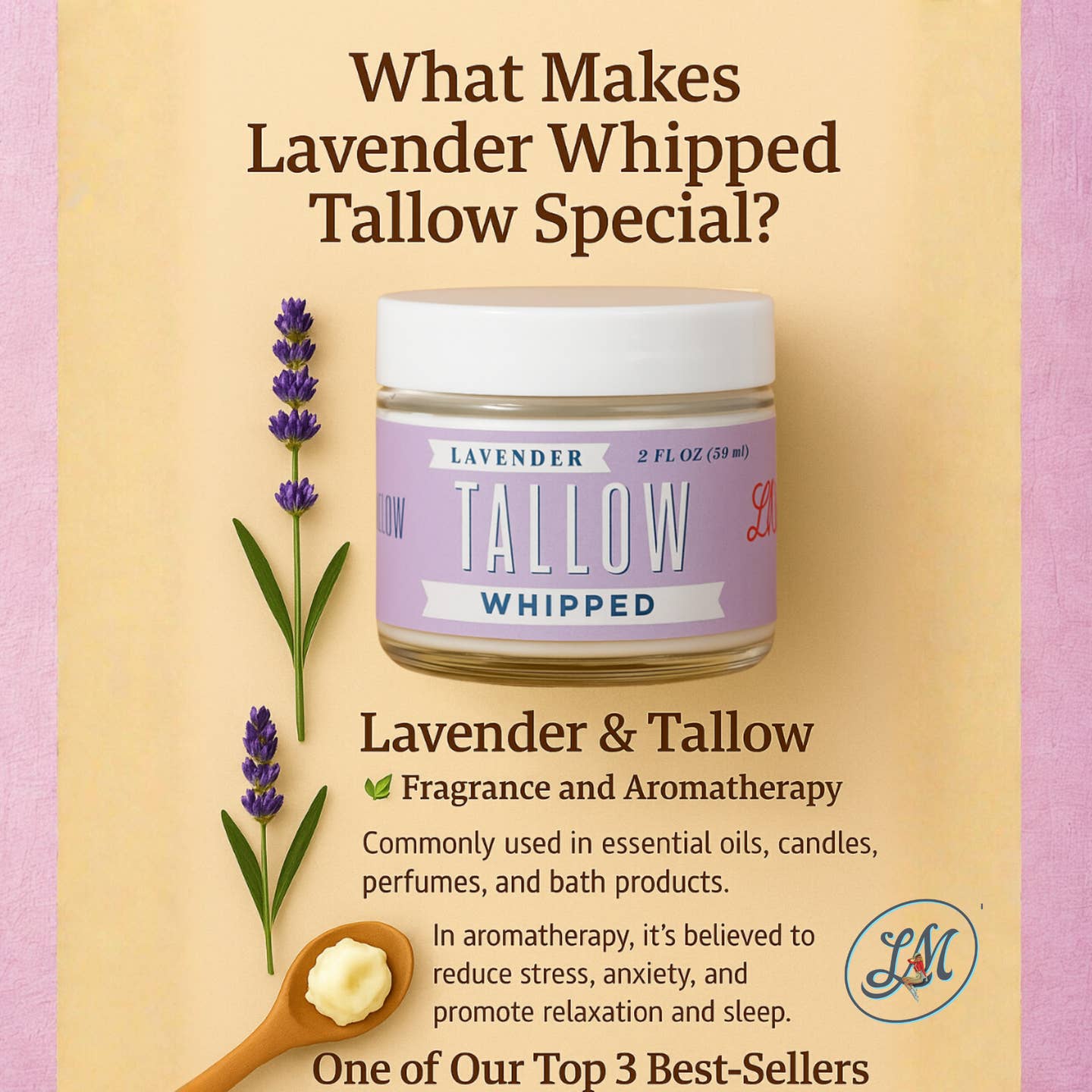 Lavender Whipped Tallow | All Natural Grass Fed Beef Tallow  - Image 3