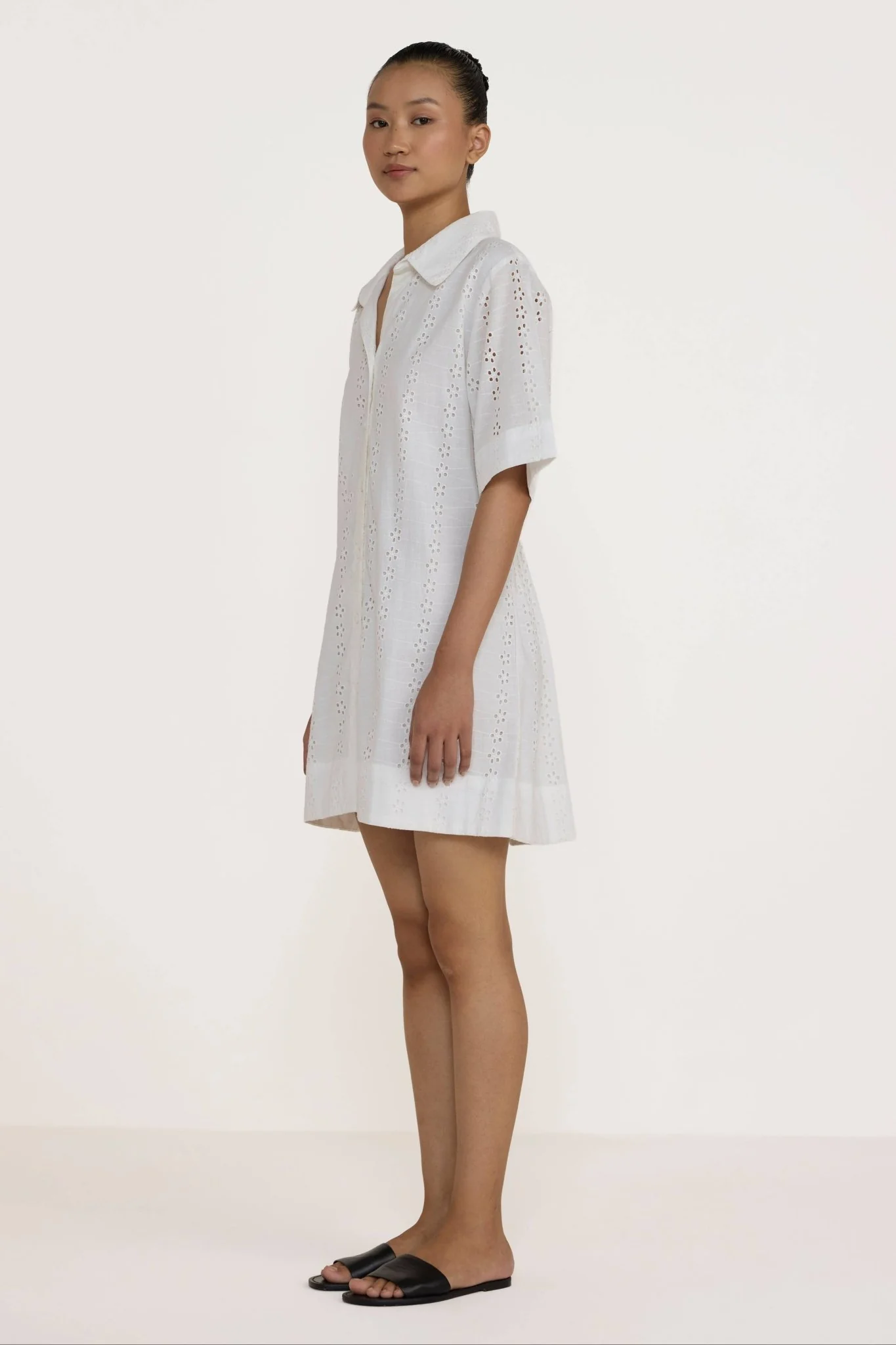 Classic Shirt Dress | Ivory Lace - Image 3