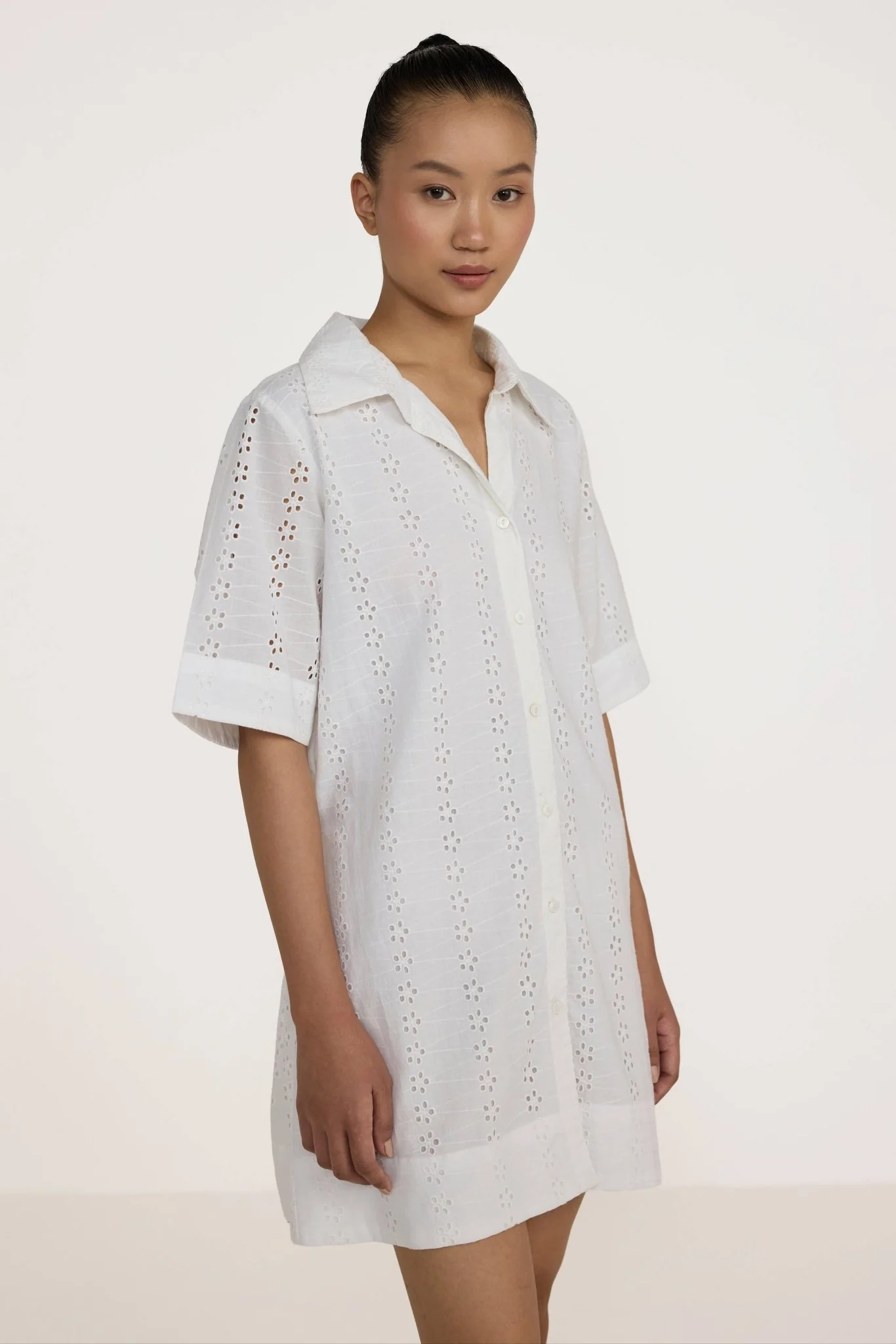 Classic Shirt Dress | Ivory Lace - Image 4