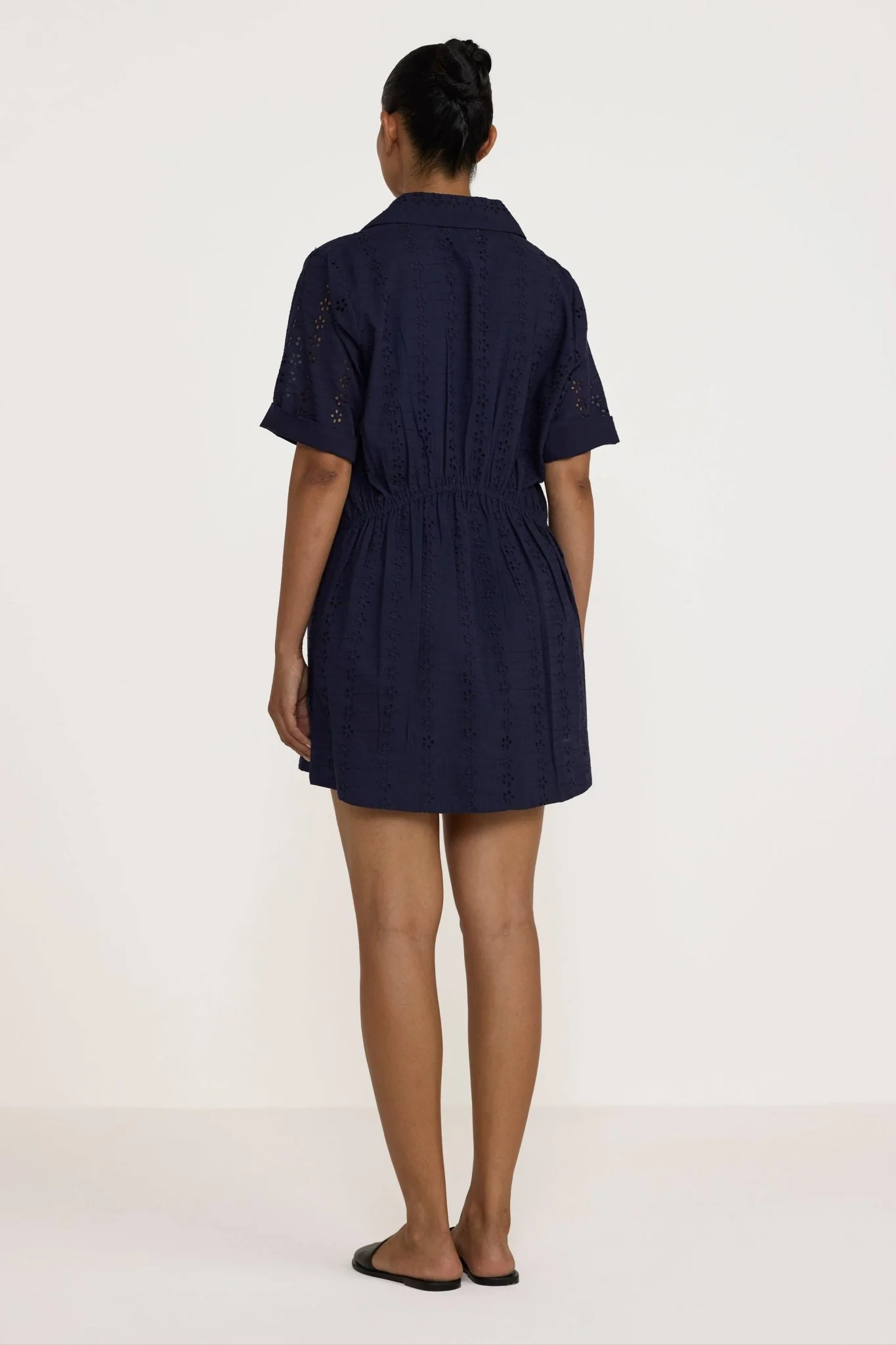 Classic Shirt Dress | Navy Lace - Image 3