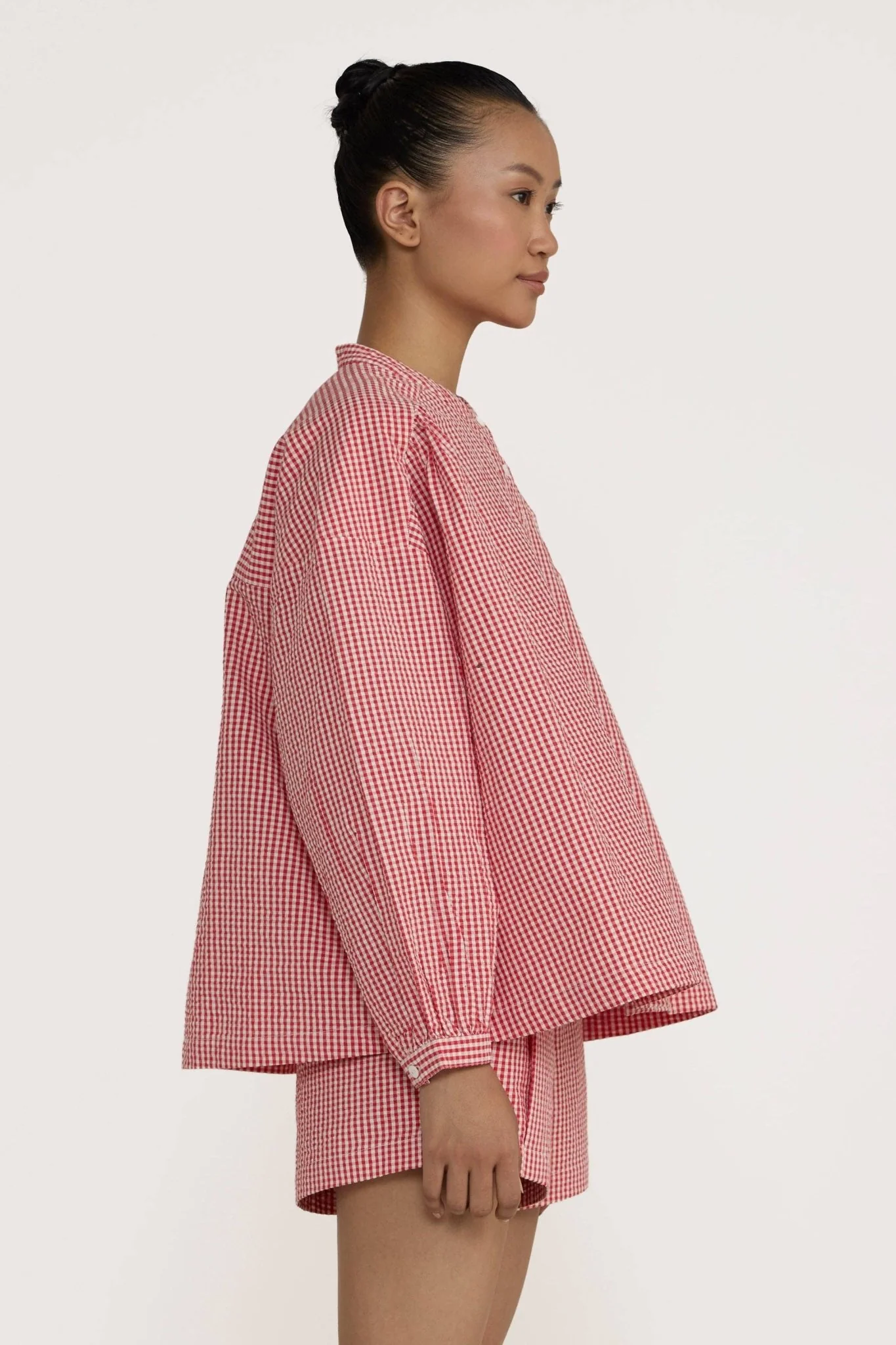 Pleated Tailored Shorts | Poppy Gingham - Image 4