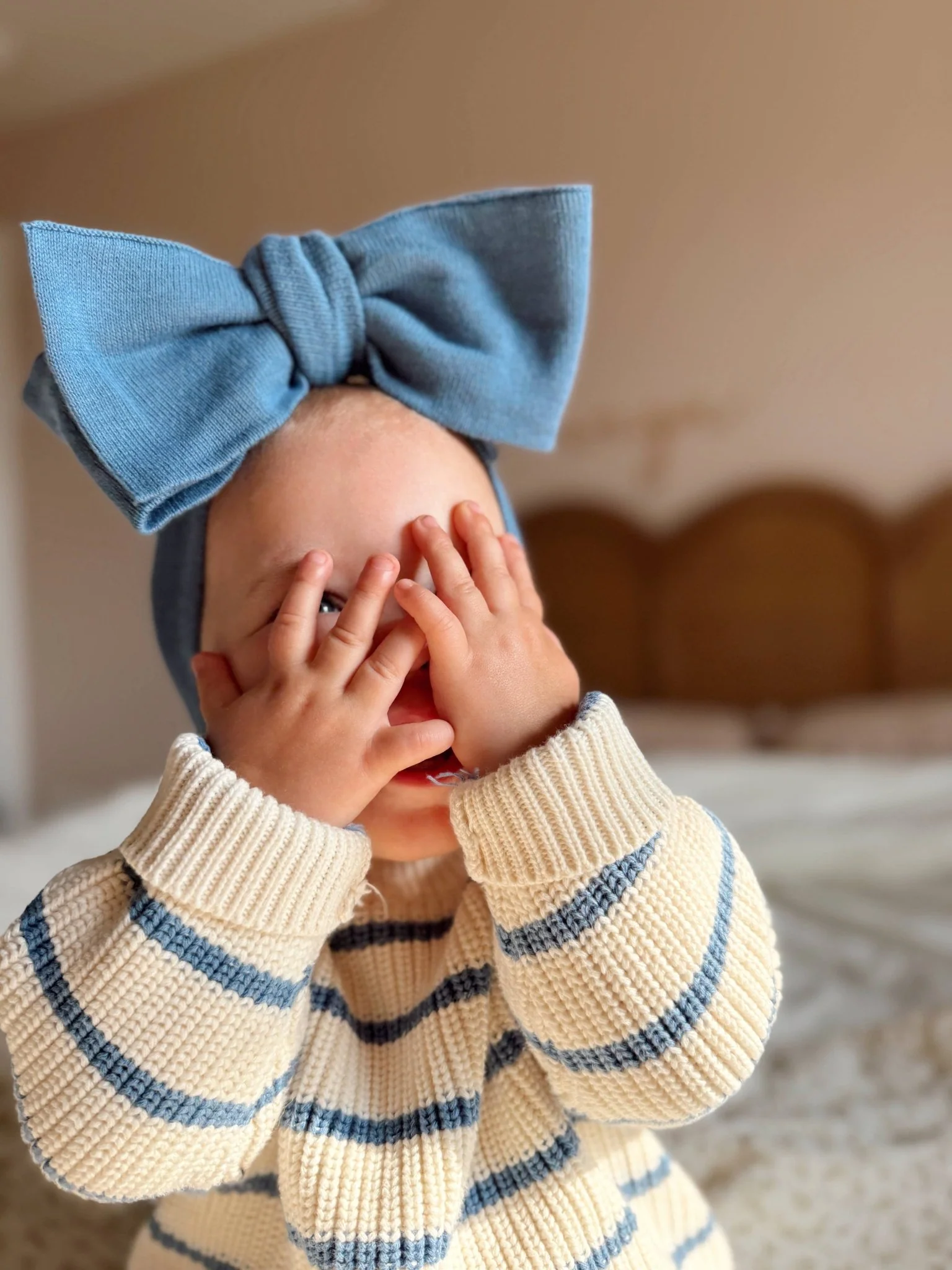 Classic Bow Headband | Denim Blue - Image 3
