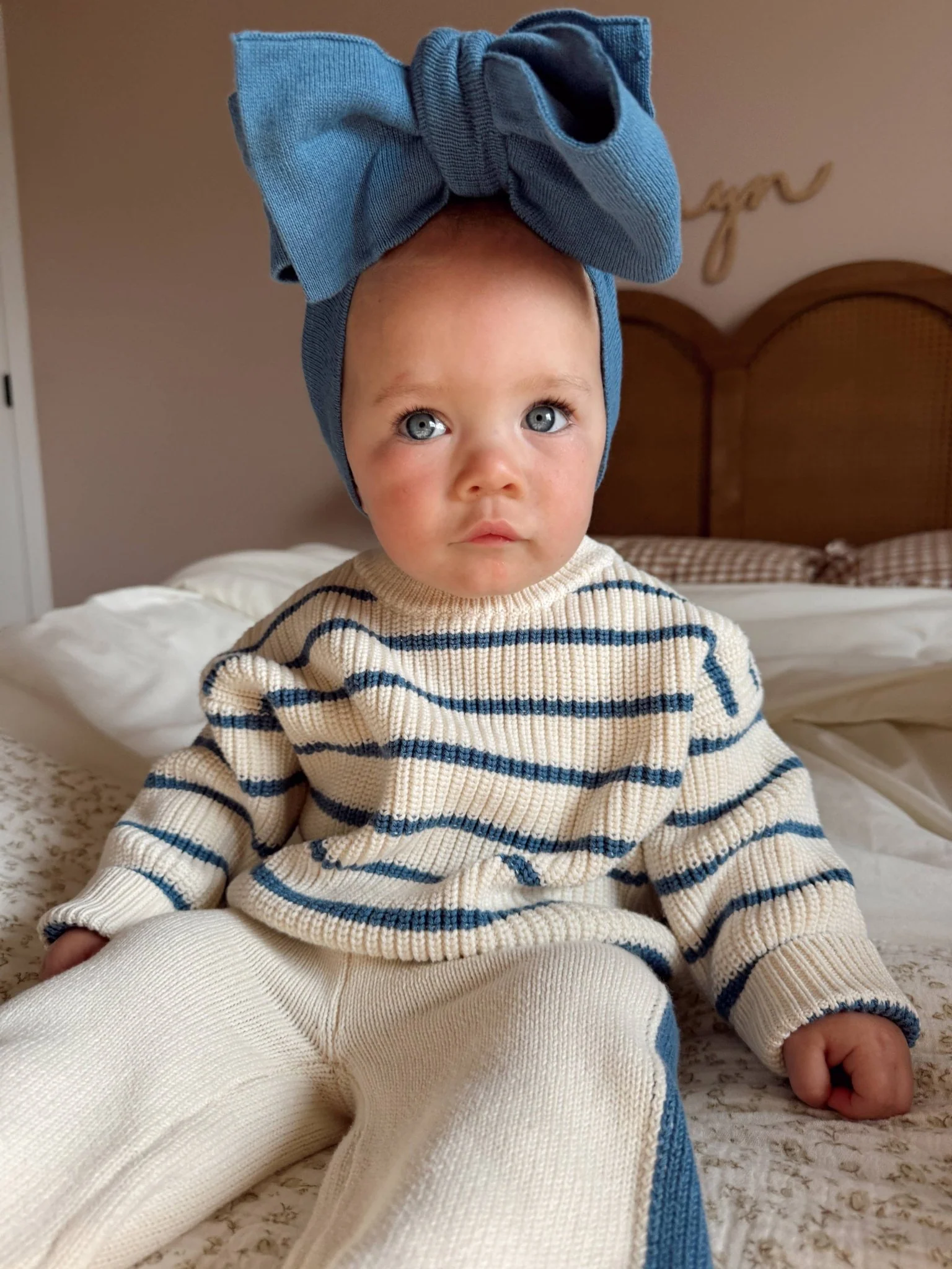 Classic Bow Headband | Denim Blue - Image 4