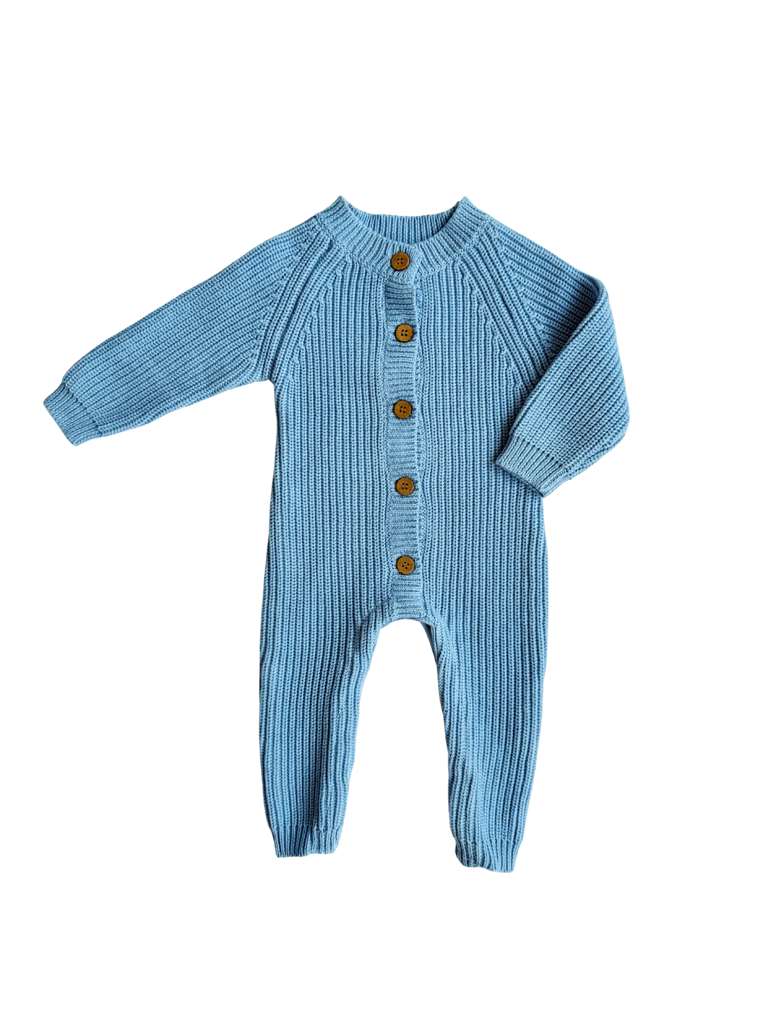 Classic Chunky Knit Jumpsuit | Powder Blue - Image 2