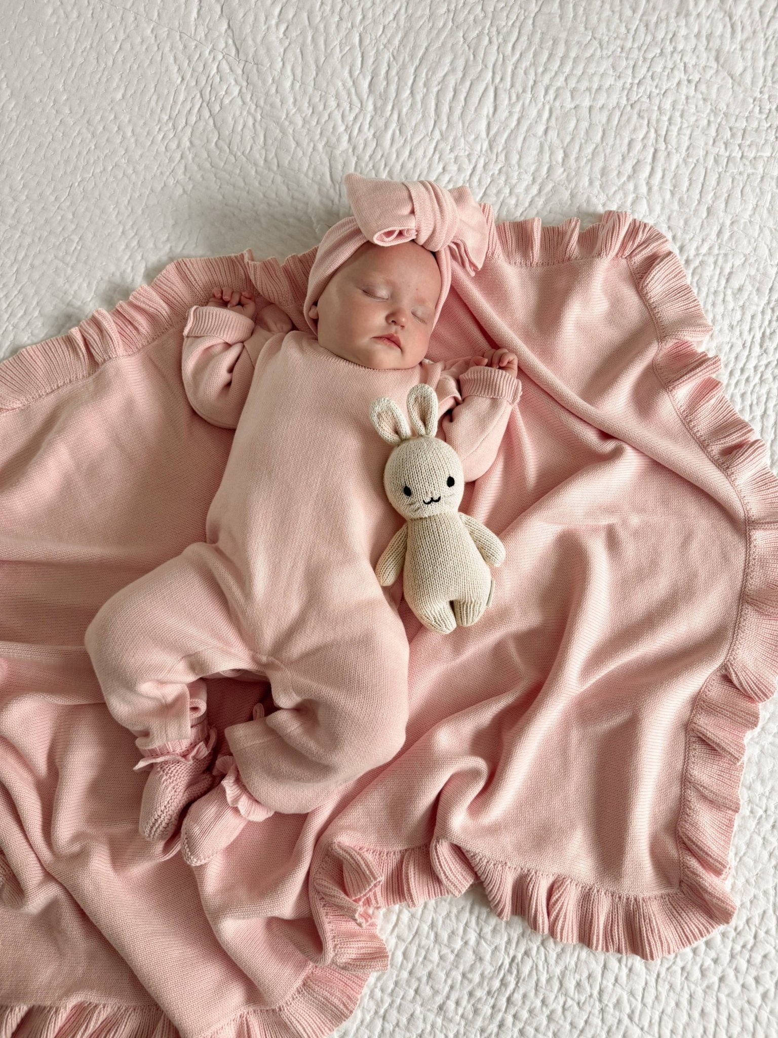 Classic Ruffle Baby Blanket | Powder Pink - Image 4
