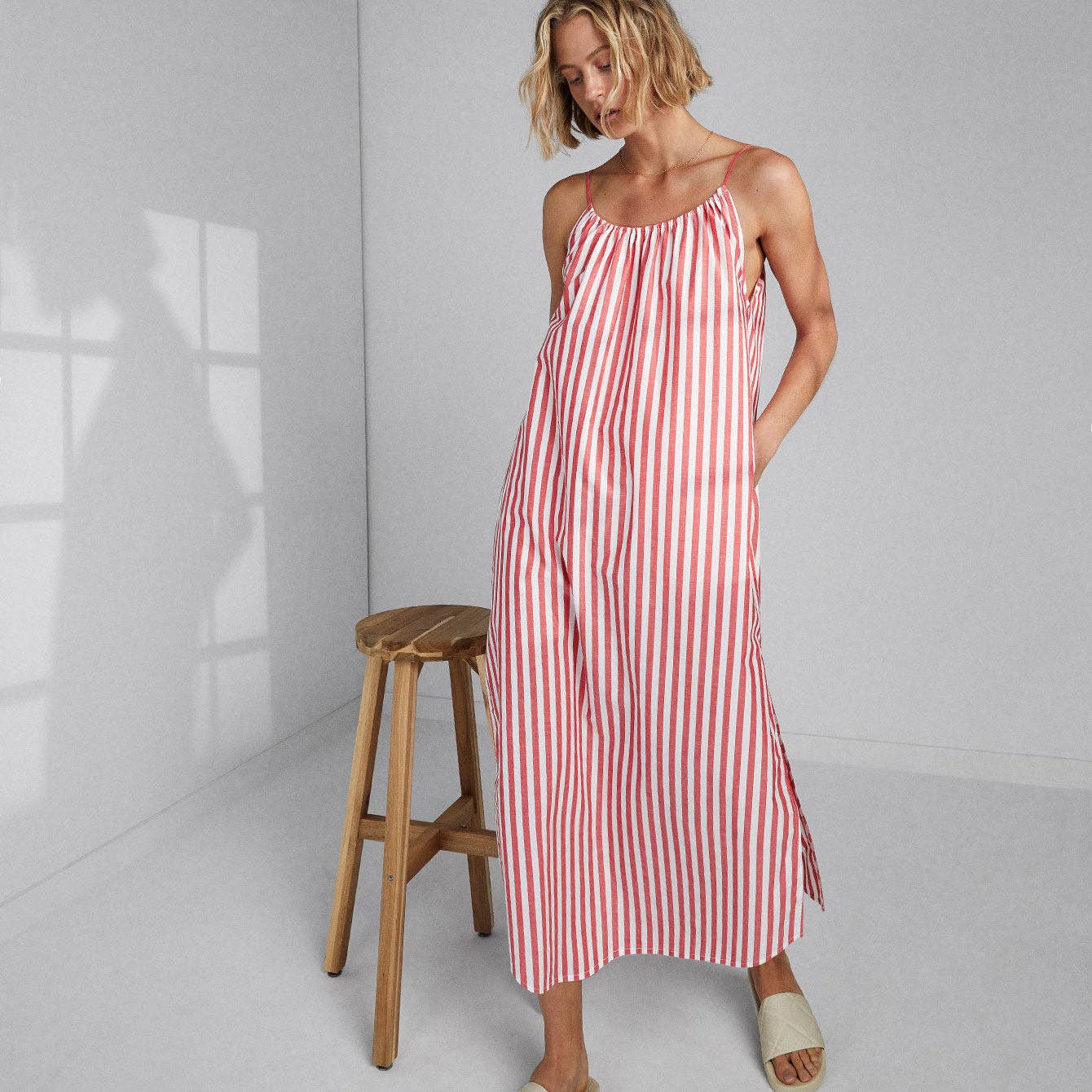 Airy Cotton Maxi Dress | Charmed Stripe - Image 2
