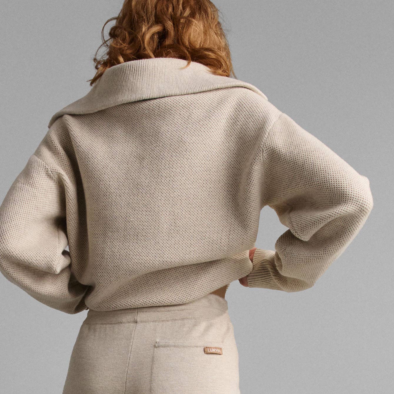 Cozy Cotton Silk Collared Half Zip - Image 2