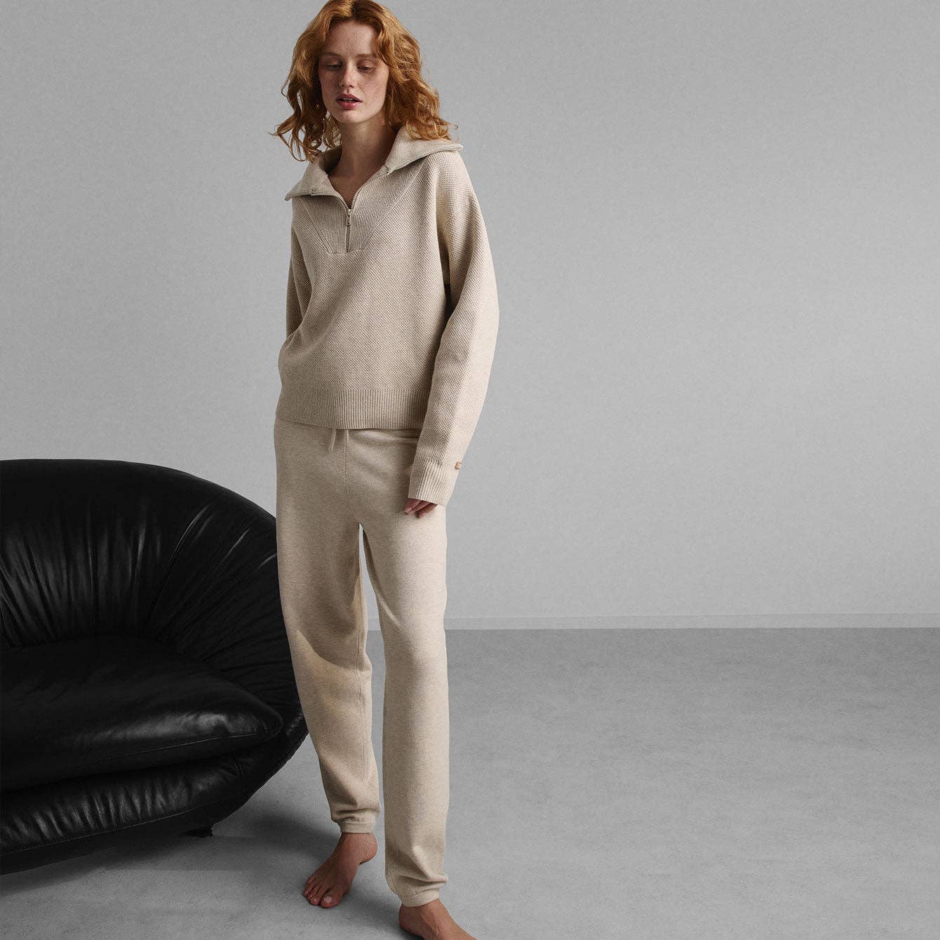 Cozy Cotton Silk Collared Half Zip - Image 3