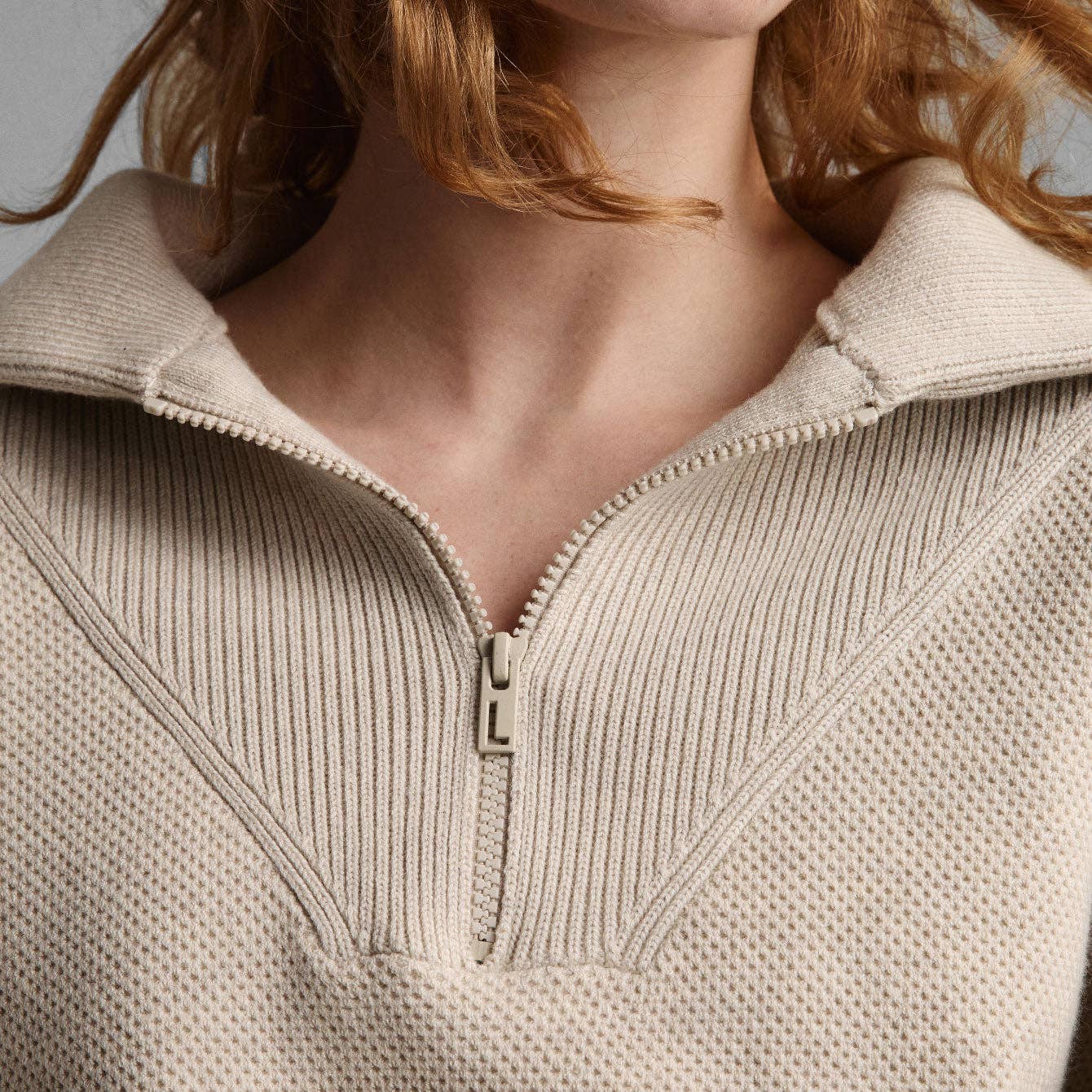 Cozy Cotton Silk Collared Half Zip - Image 6