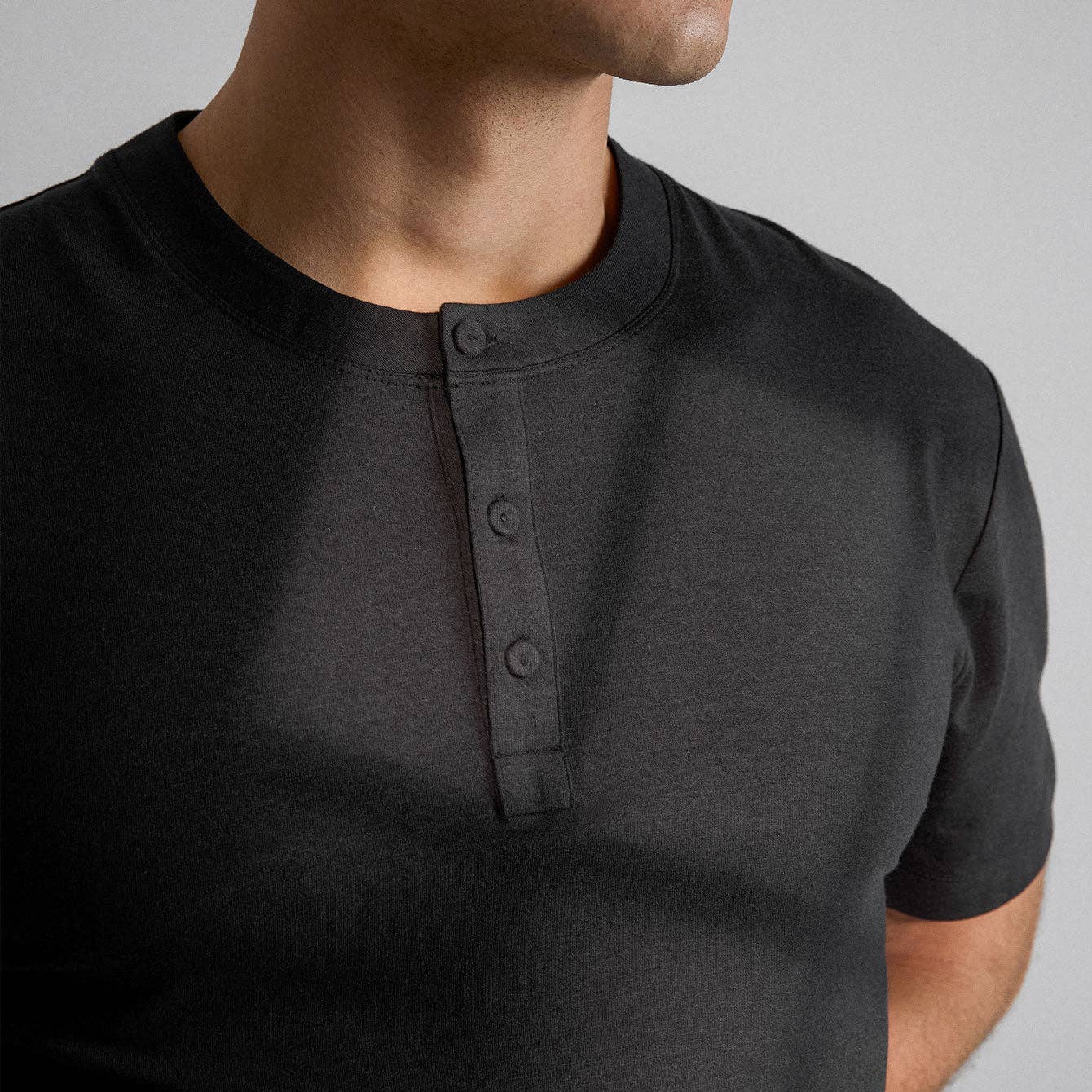 Men's Slumberknit™ Henley Tee | Immersed Black - Image 4