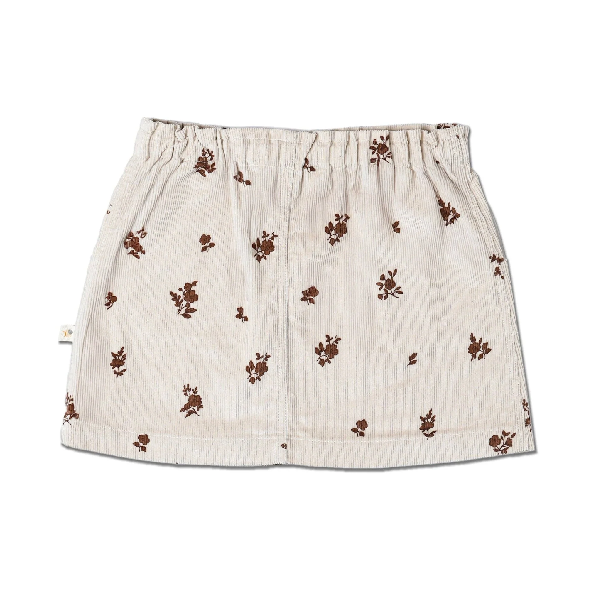 Organic Corduroy Skirt | Brown Floral - Image 4