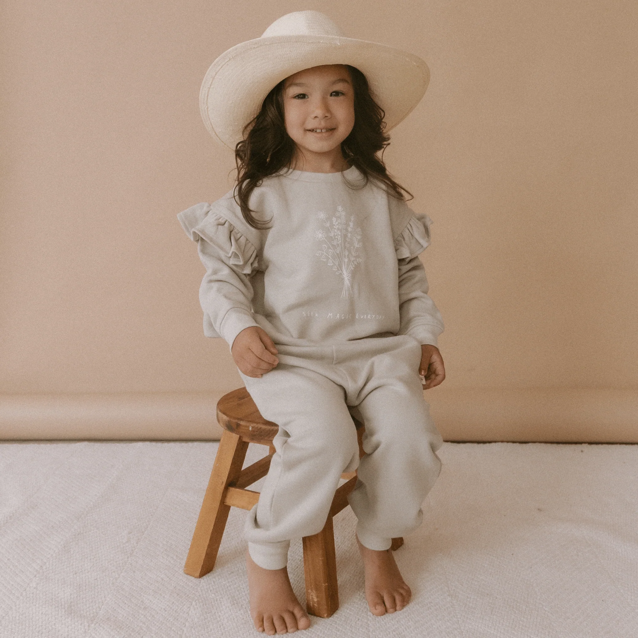 Organic Fleece Ruffle Sleeve Sweatshirt | Magic - Image 3