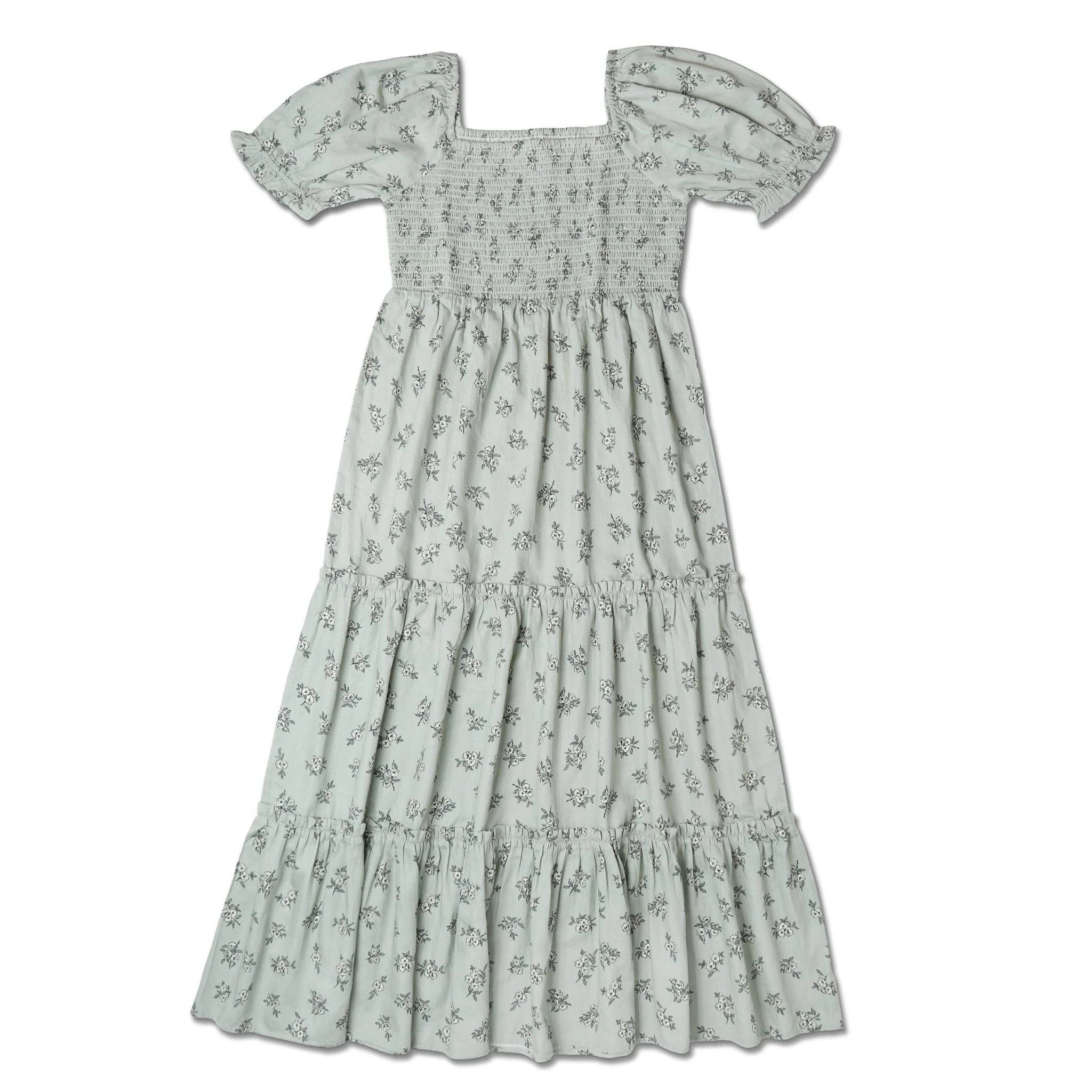 Organic Smocked Tiered Dress | Sage Bloom - Image 2