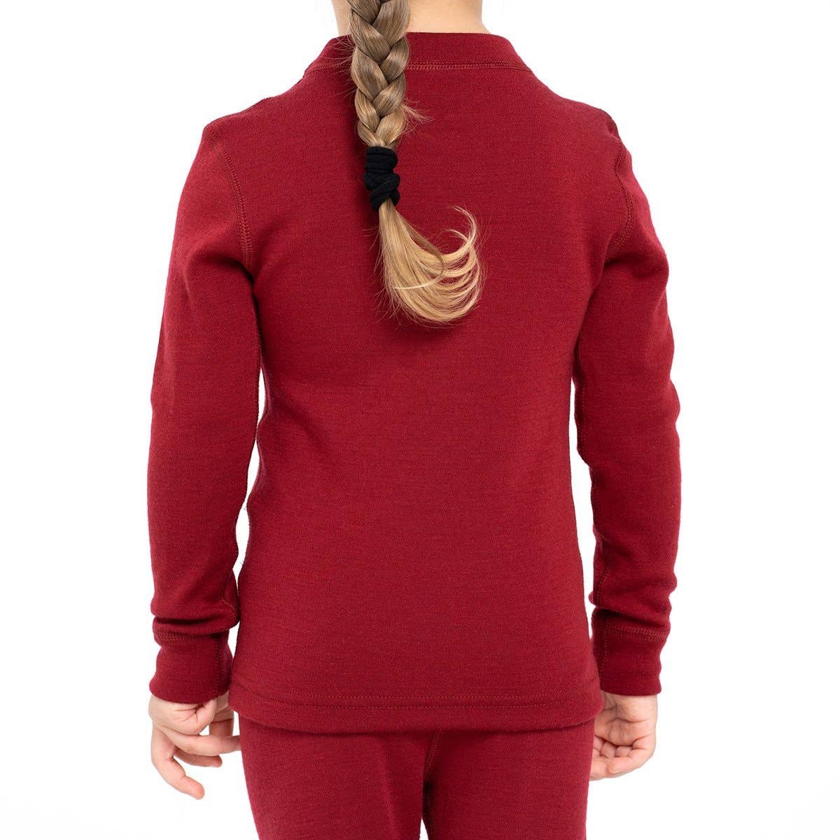 Kids' Merino 250 Long Sleeve Crew | Royal Cherry - Image 6