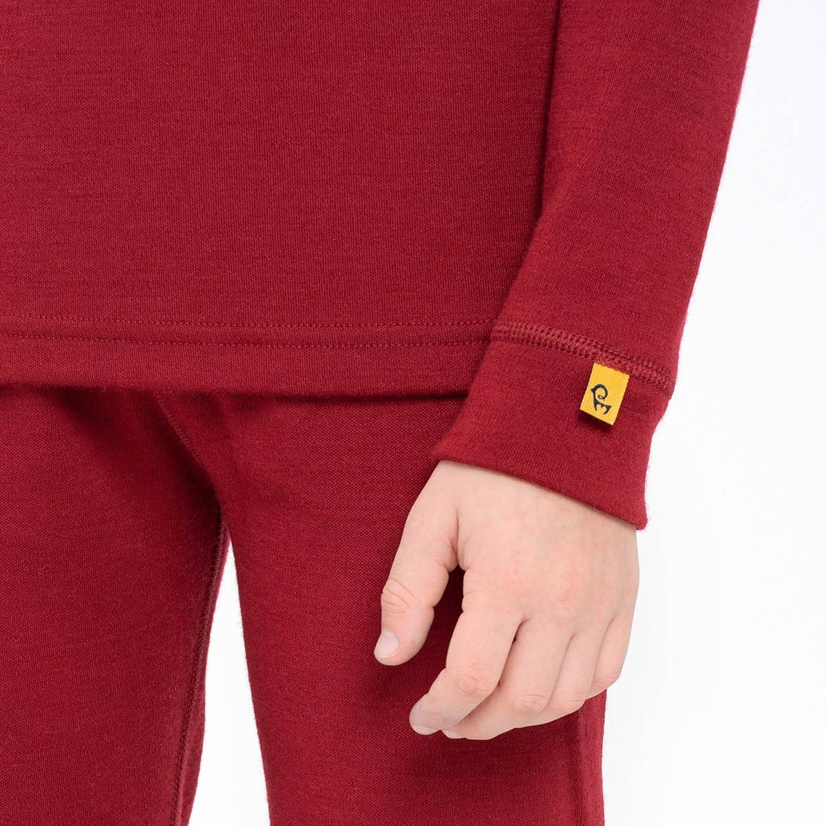 Kids' Merino 250 Long Sleeve Crew | Royal Cherry - Image 8