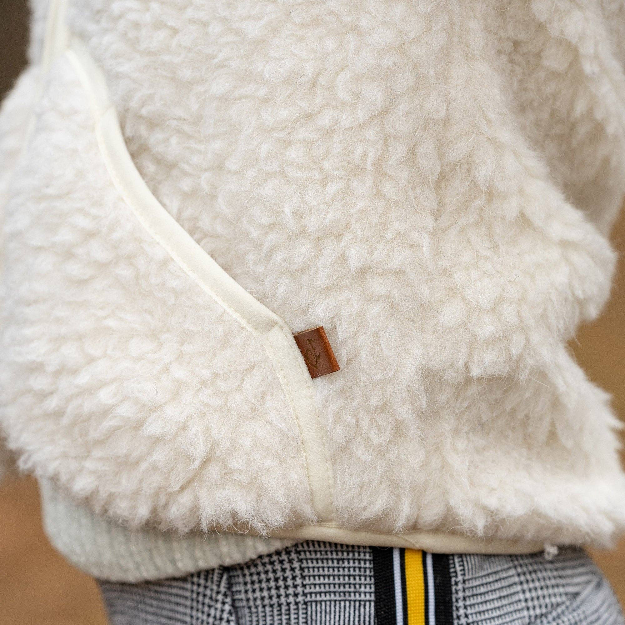 Kids' 100% Organic Wool Fleece Hooded Jacket - Image 8