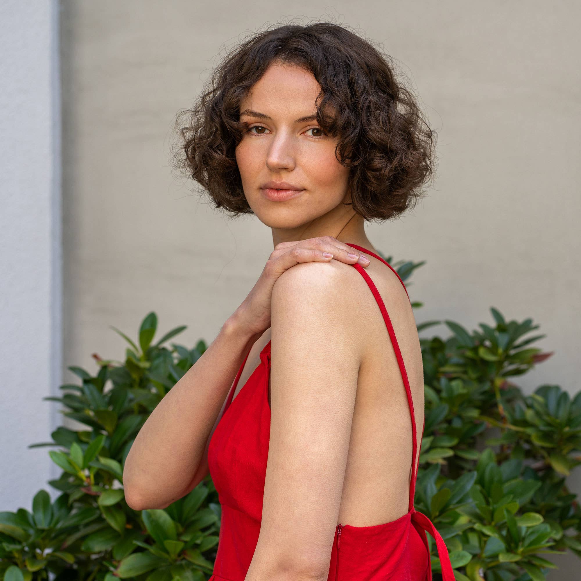Linen Backless Lace Up Dress | Anika | Pure White - Image 4