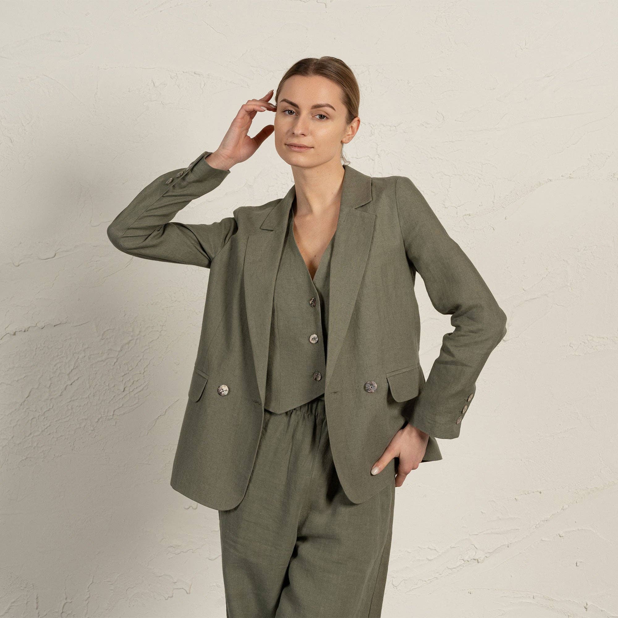 Linen Suit Jacket Quin | Pure White - Image 4