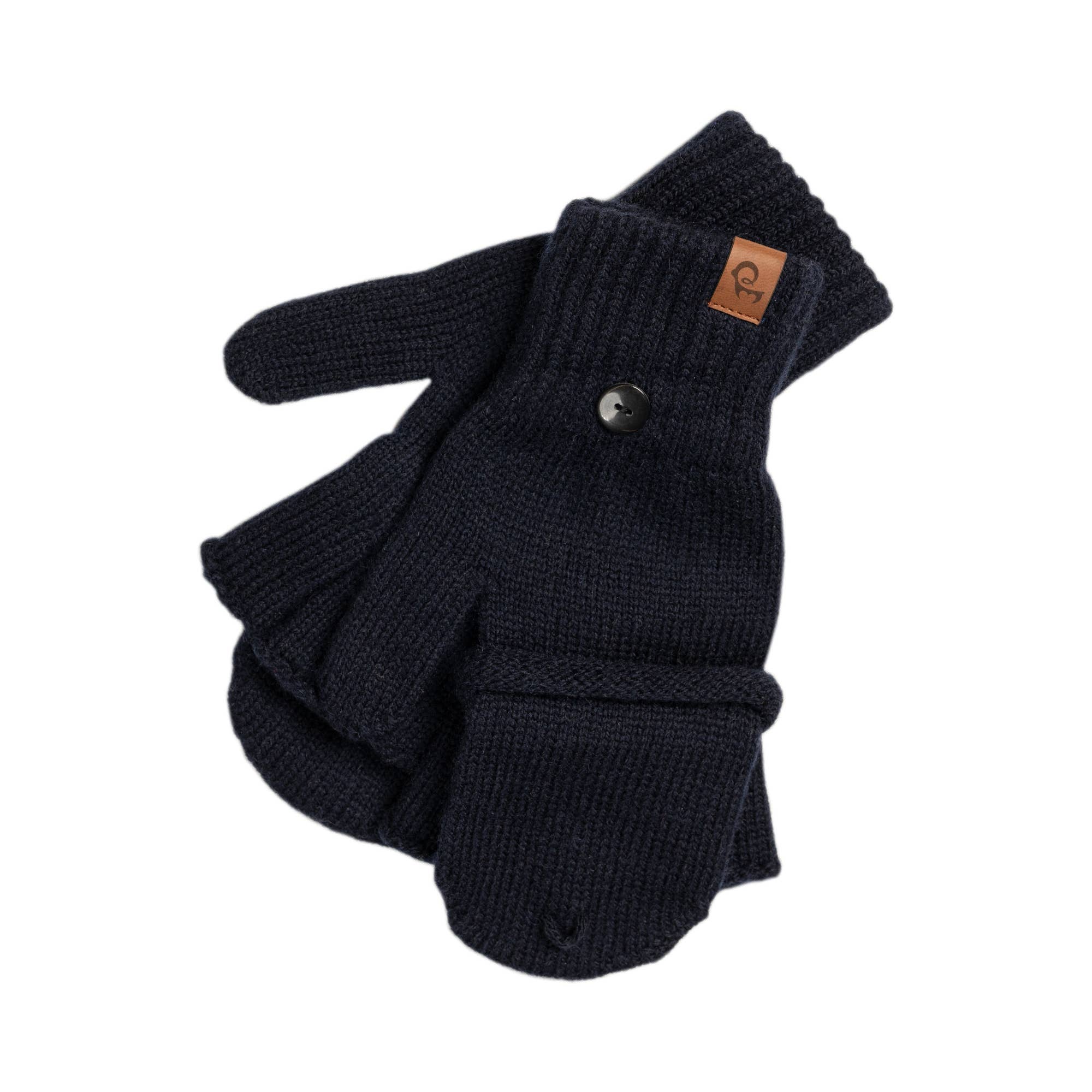 Men's Convertible Gloves Knitted Merino | Dark Blue - Image 2