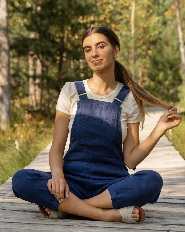 Organic 100% Linen Jumpsuit | Beach Brown - Image 3