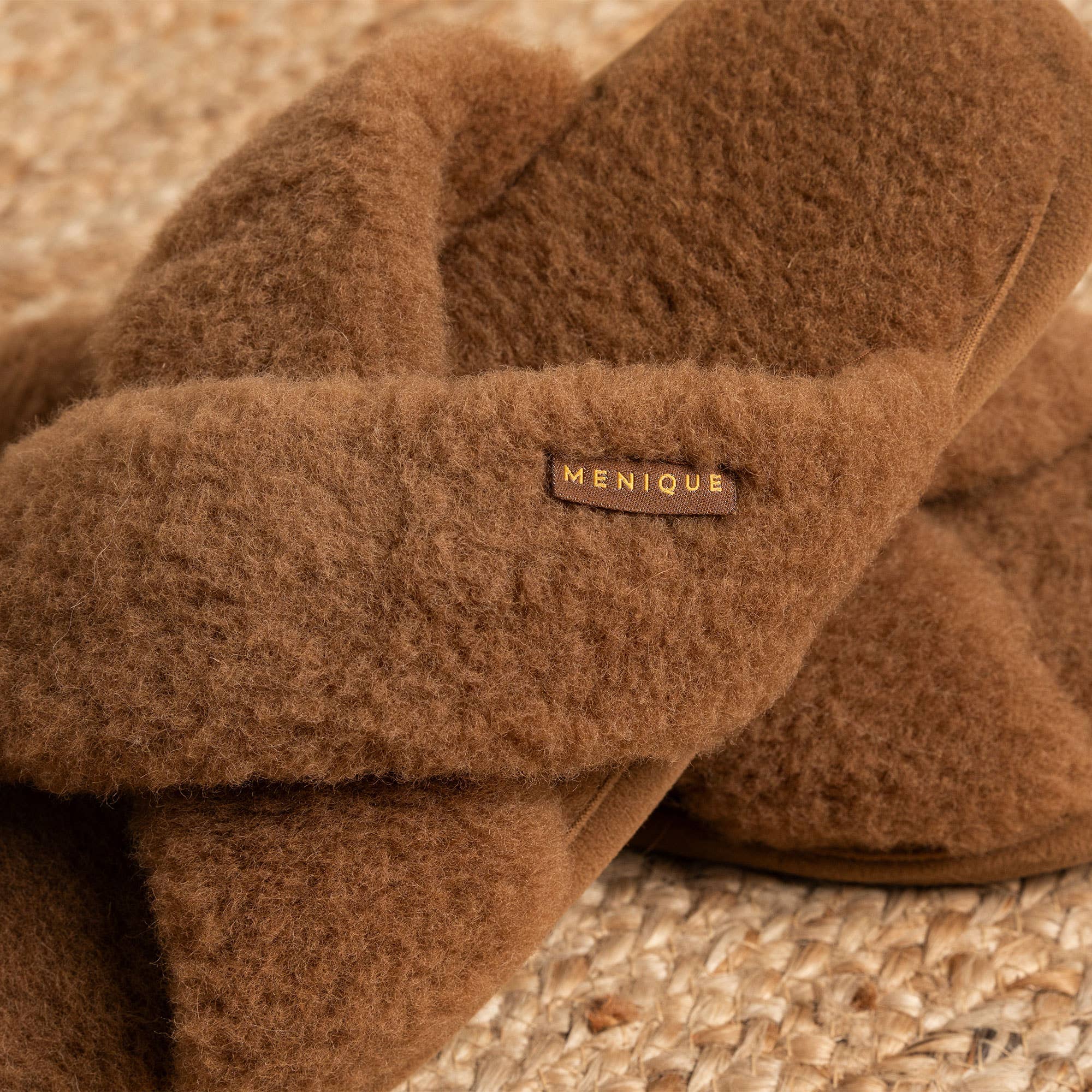 Women's Merino Cross Fluffy Slippers Brown - Image 5