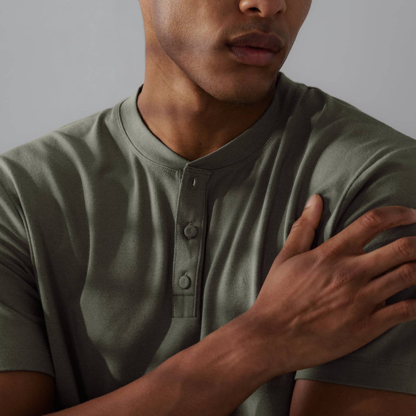 Men's Slumberknit™ Henley Tee | Shaded Olive - Image 3