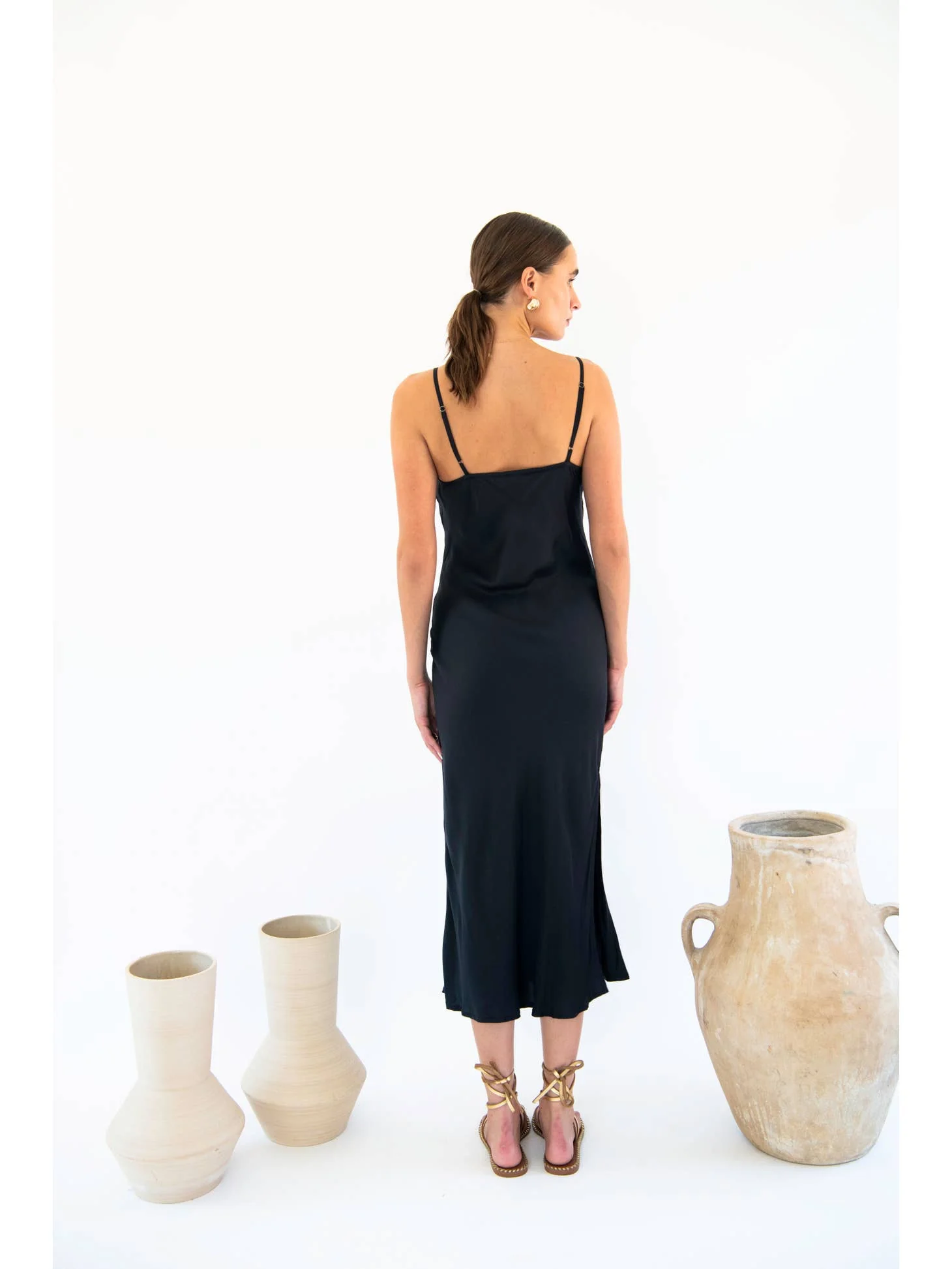 The Cowl Neck Midi Dress | Black - Image 2