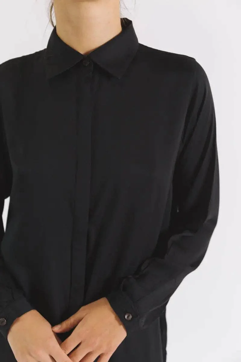 The Essential Shirt Dress | Black - Image 7