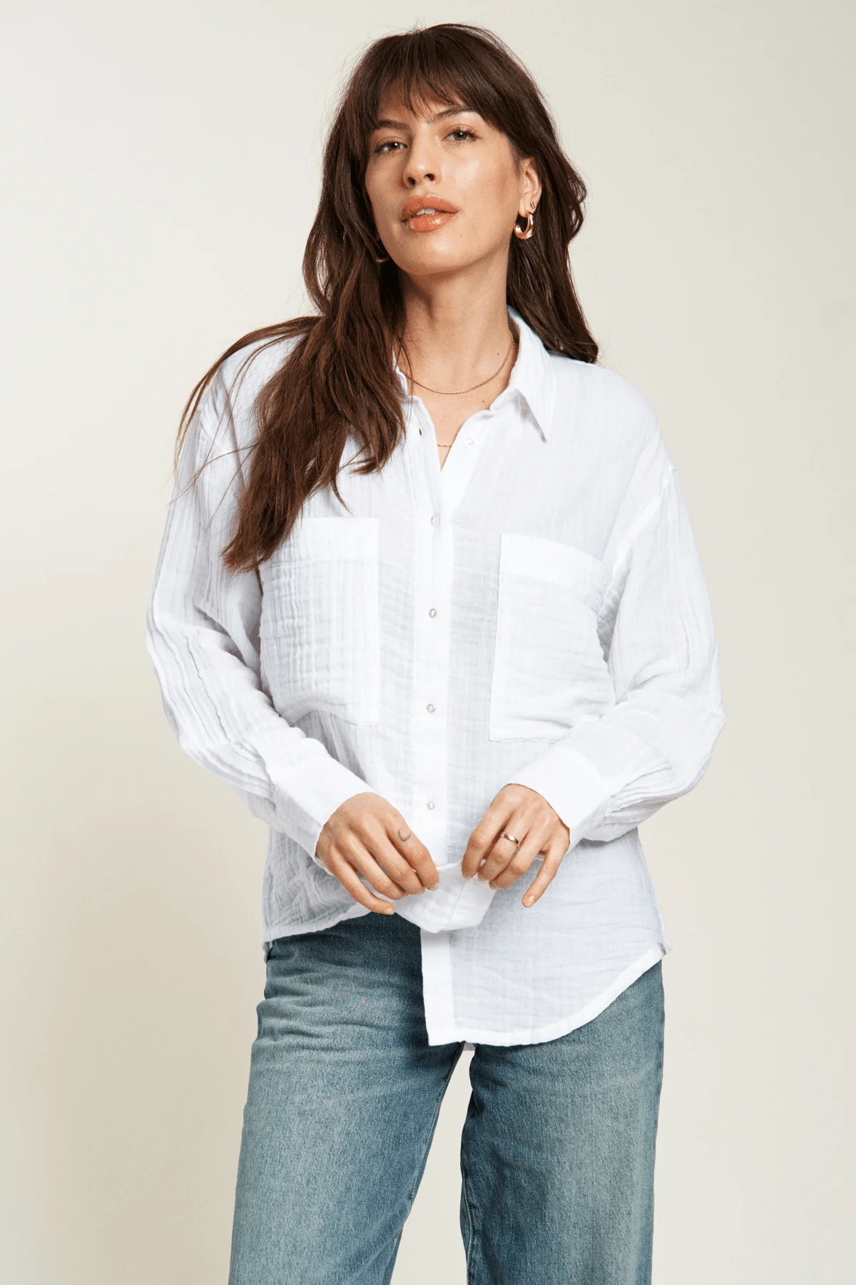 'The Pierre Cloudscape' Button Up Shirt | White - Image 3