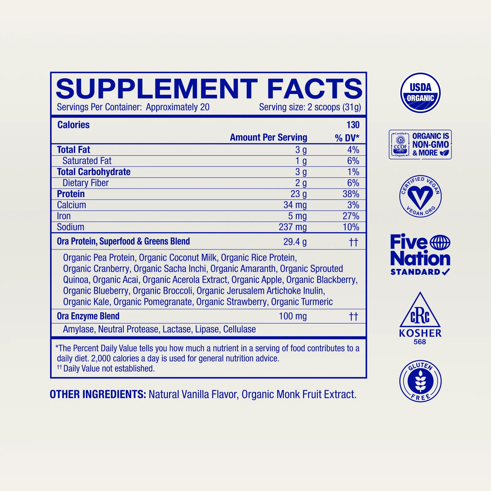 So Lean & So Clean | Organic Vegan Protein Powder |  Vanilla - Image 2