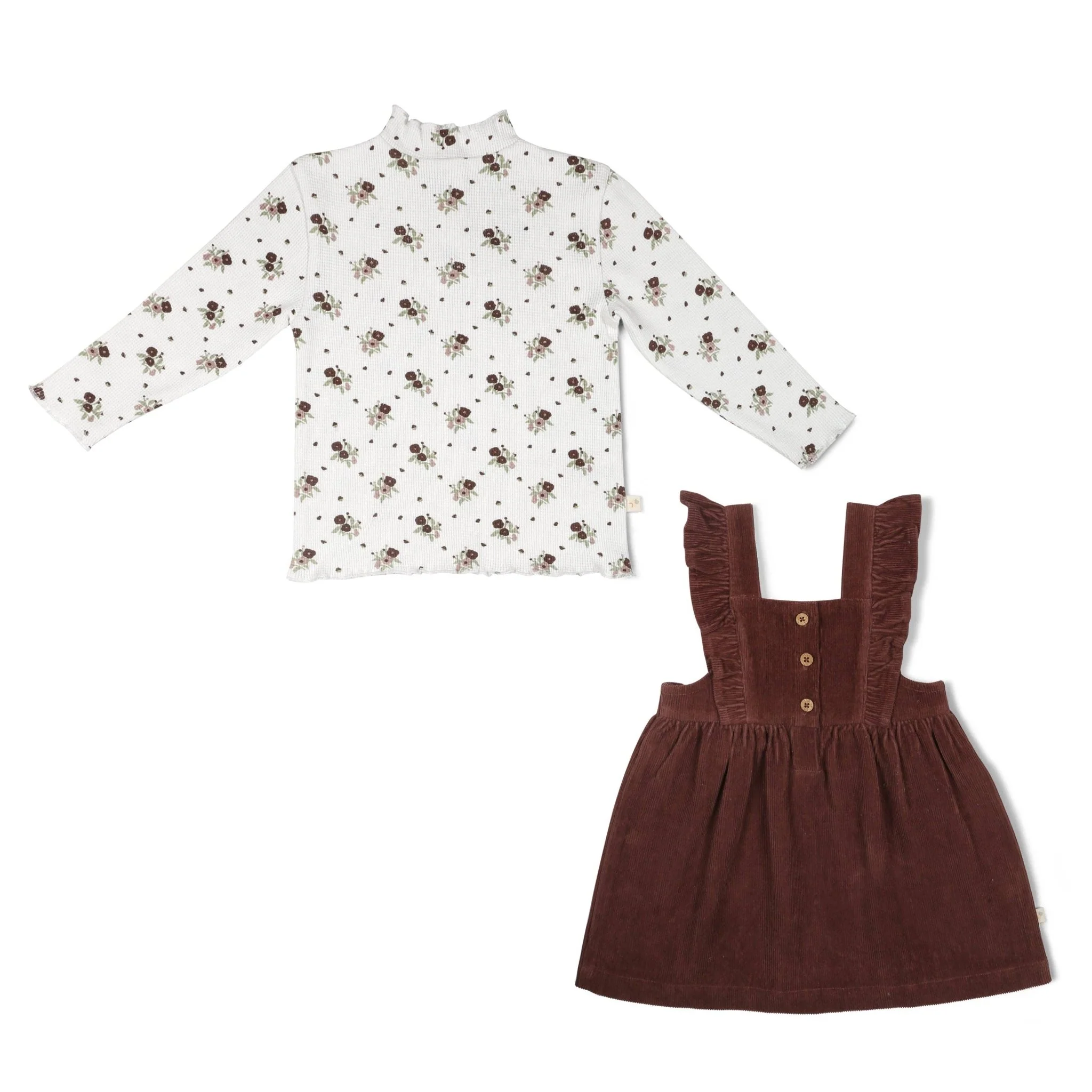 Organic Corduroy Ruffle Dress | Plum - Image 5