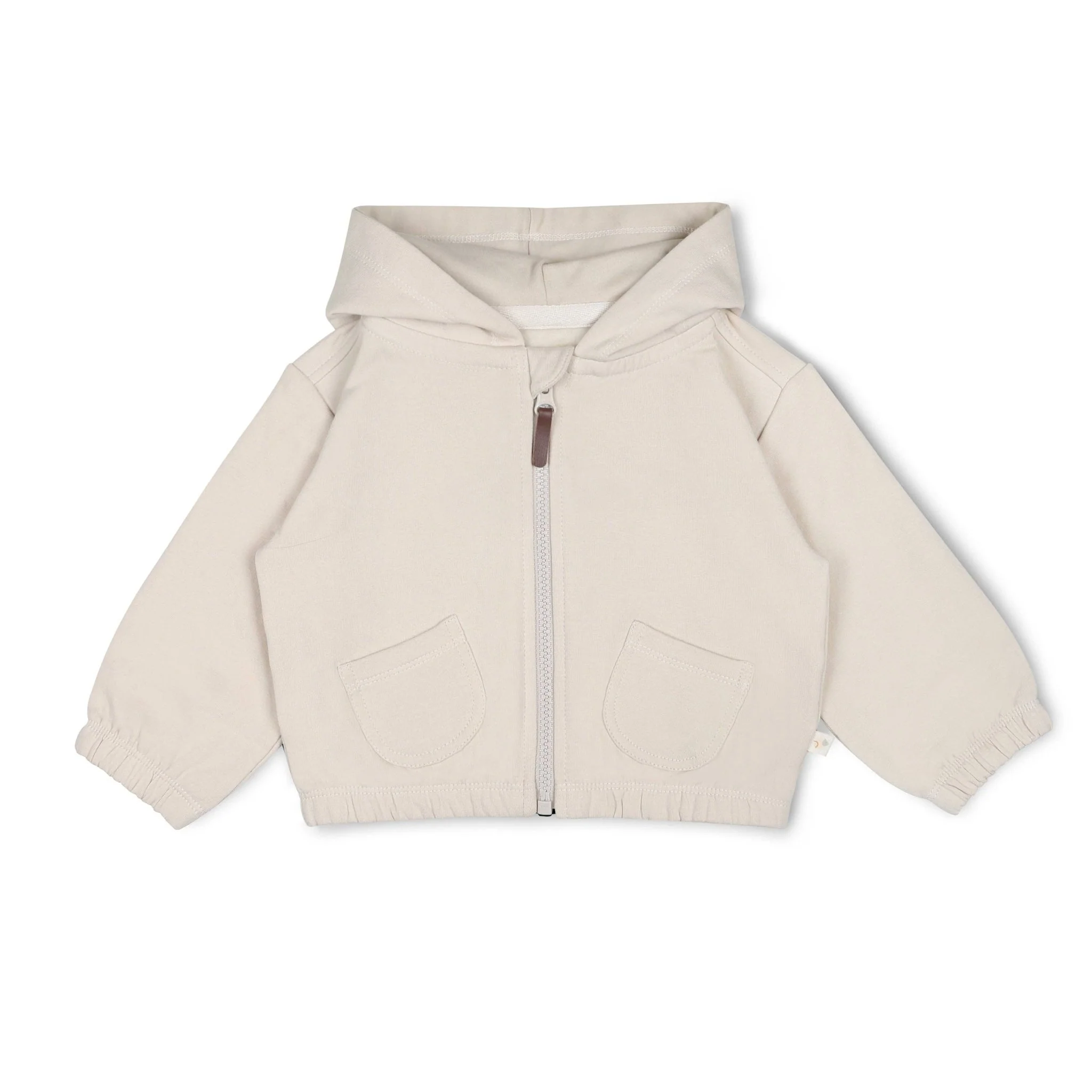 Organic Fleece Hooded Jacket | Oat - Image 4