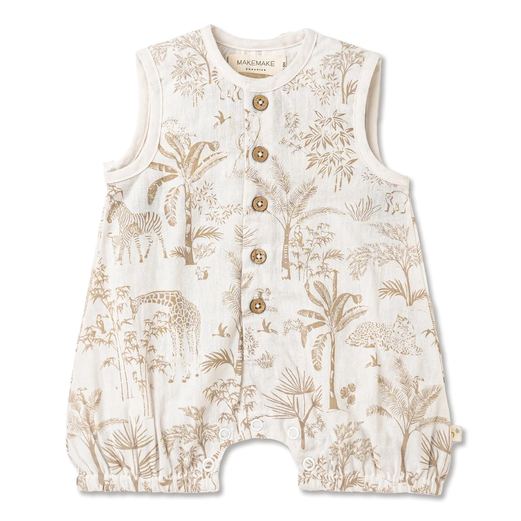 Organic Sleeveless Bubble Romper | Wild Tropics - Image 2