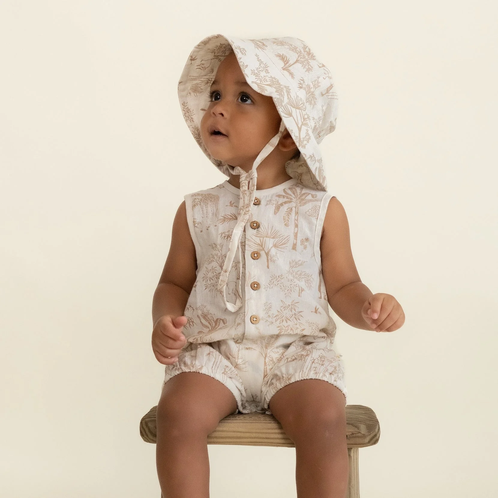 Organic Sleeveless Bubble Romper | Wild Tropics - Image 3