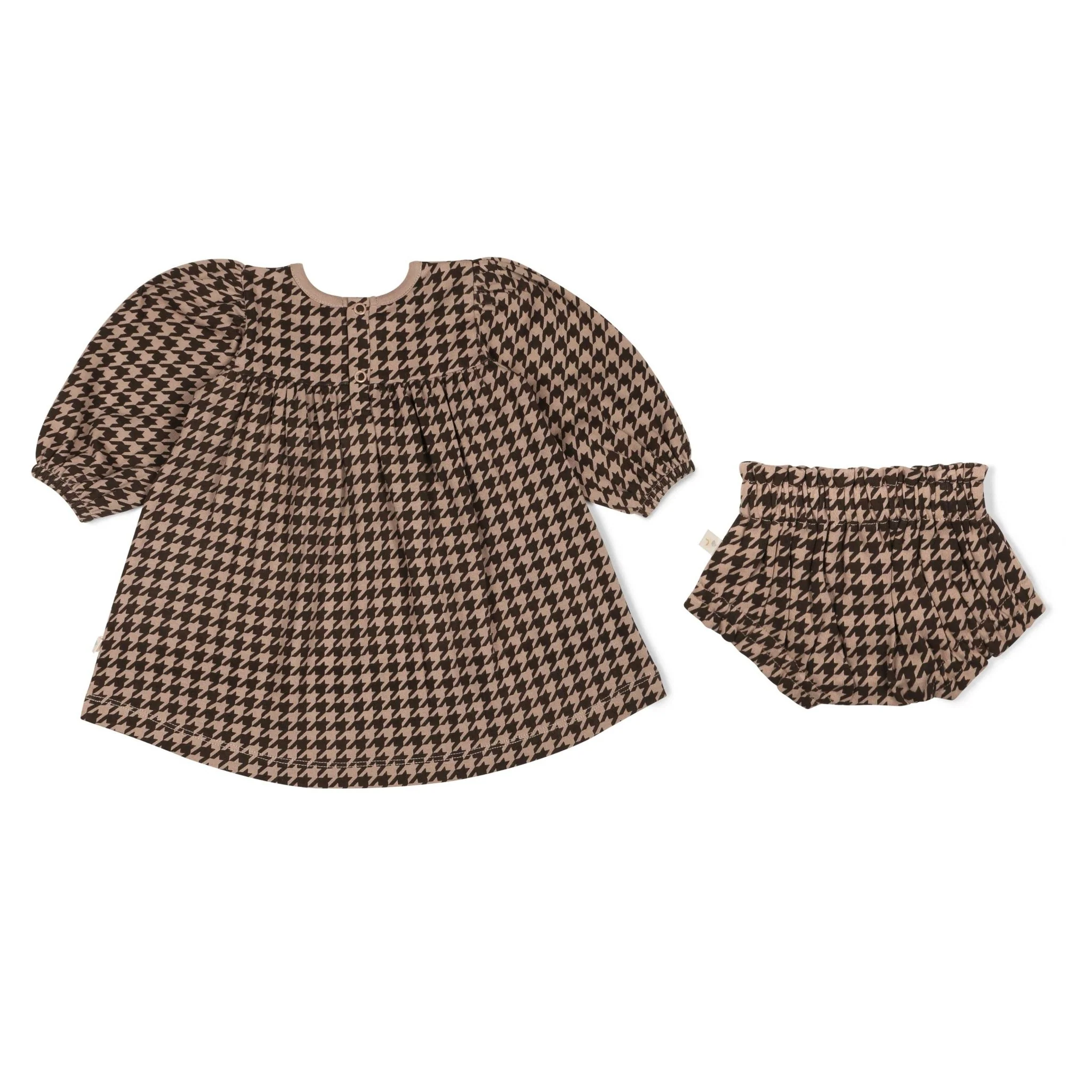 Organic Smocked Dress | Houndstooth - Image 3
