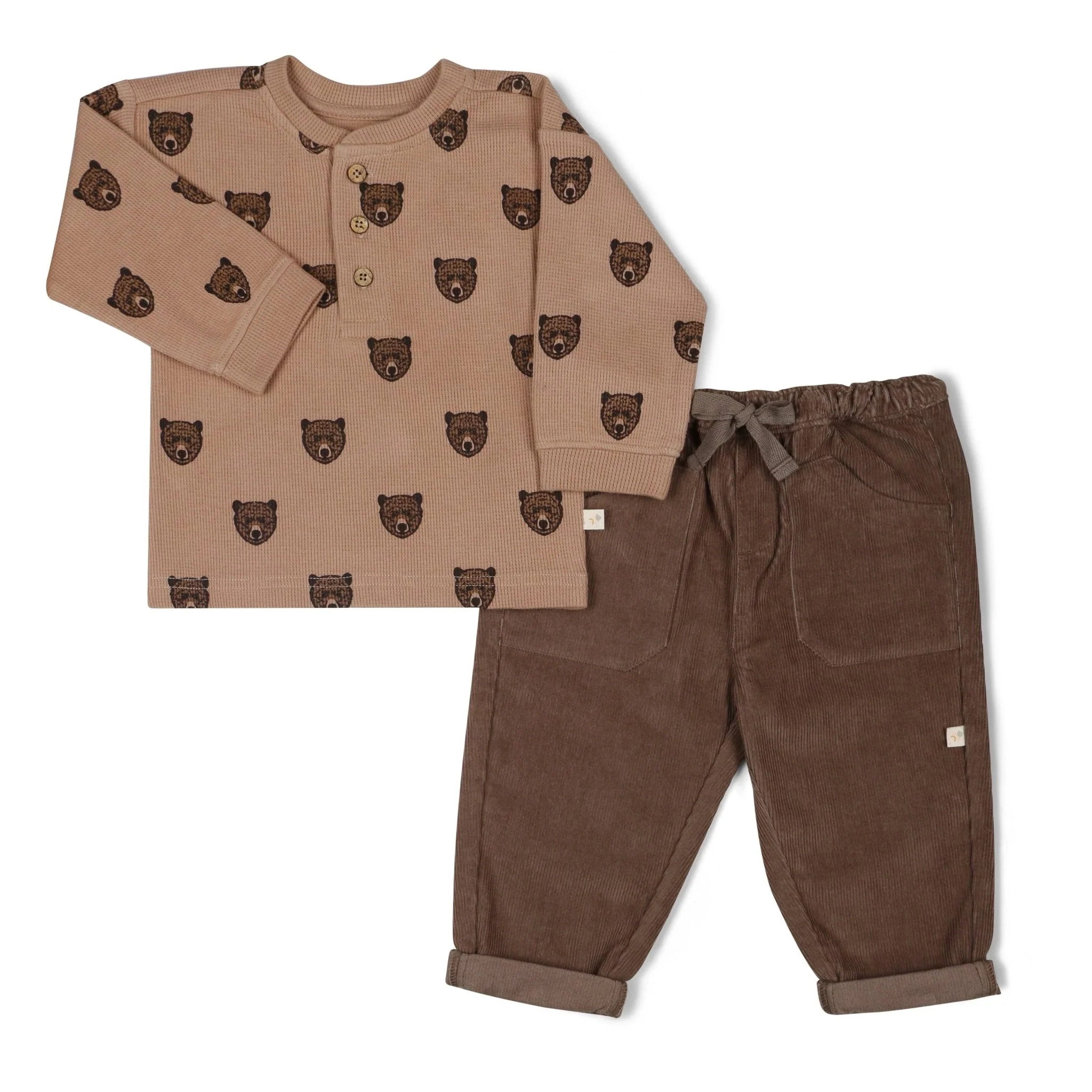Organic Tee and Corduroy Pant Set | Espresso - Image 2