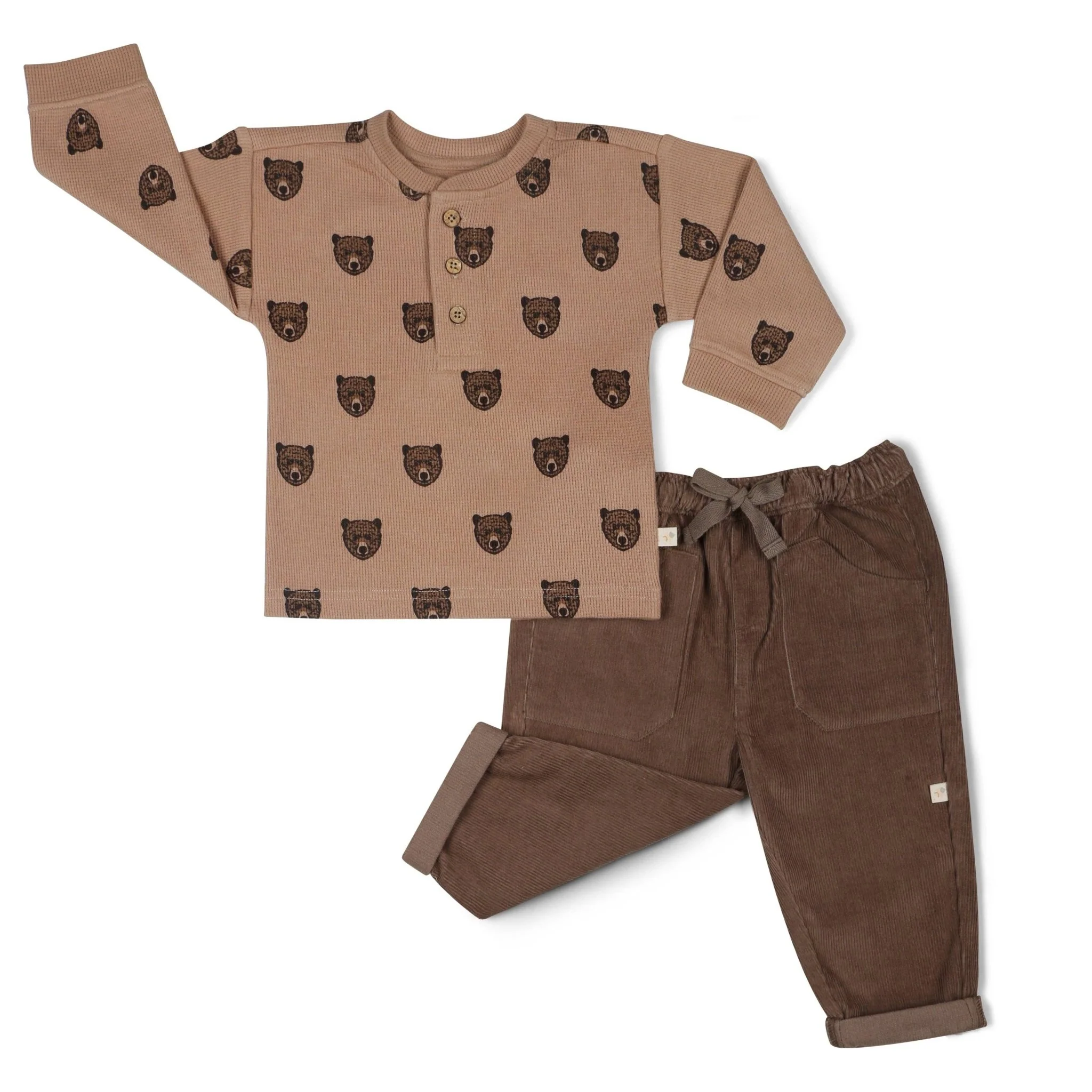 Organic Tee and Corduroy Pant Set | Espresso - Image 3