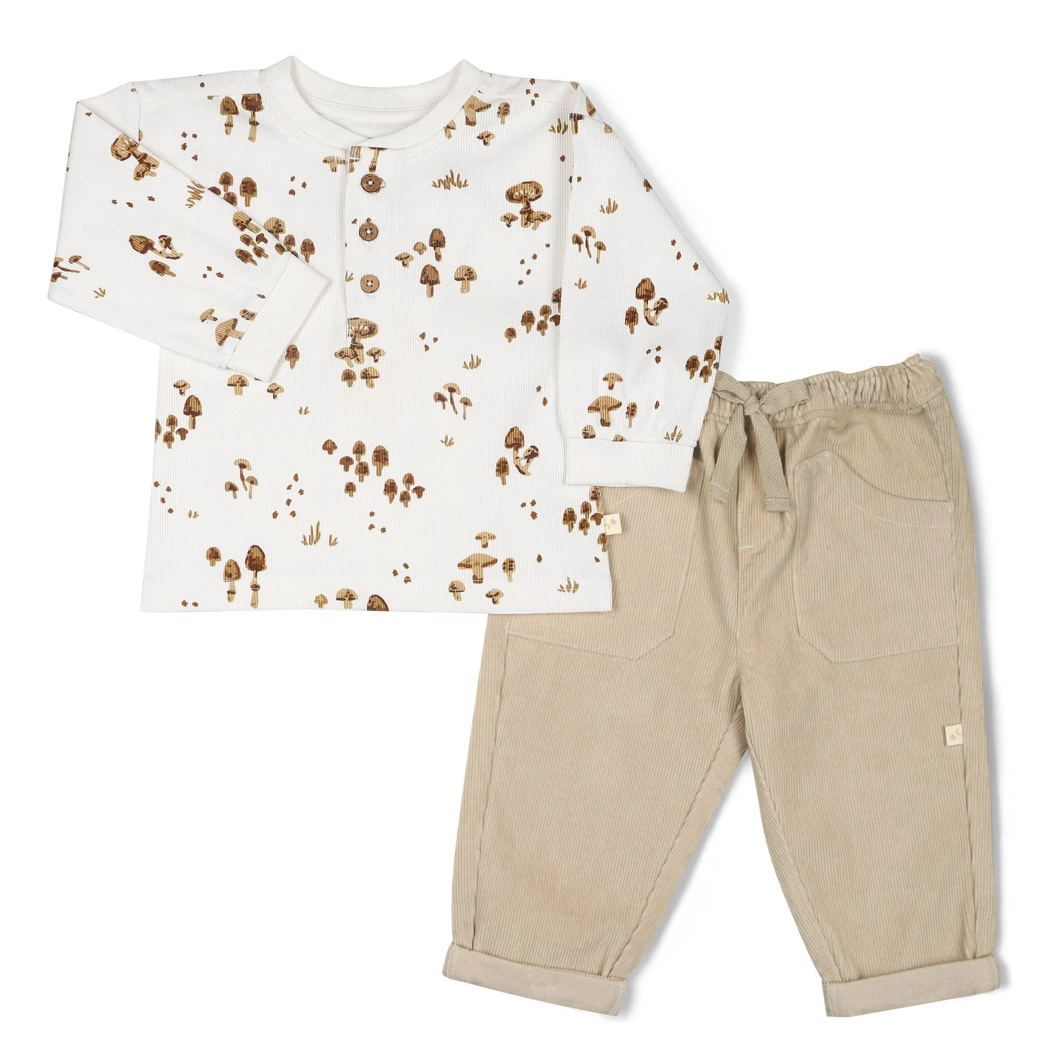 Organic Tee and Corduroy Pant Set | Oat - Image 2