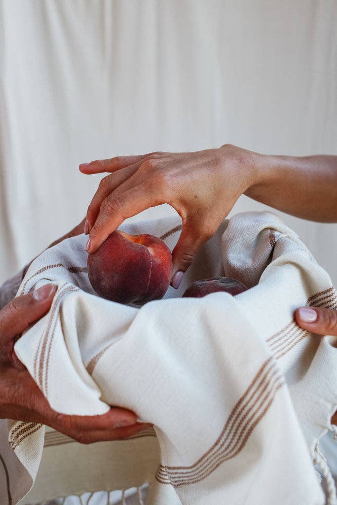 Oversized Woven Hand Towel | Café - Image 2