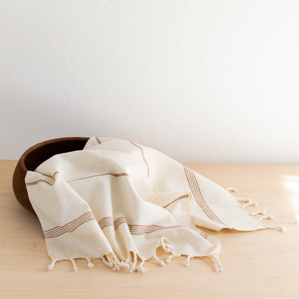 Oversized Woven Hand Towel | Café - Image 3