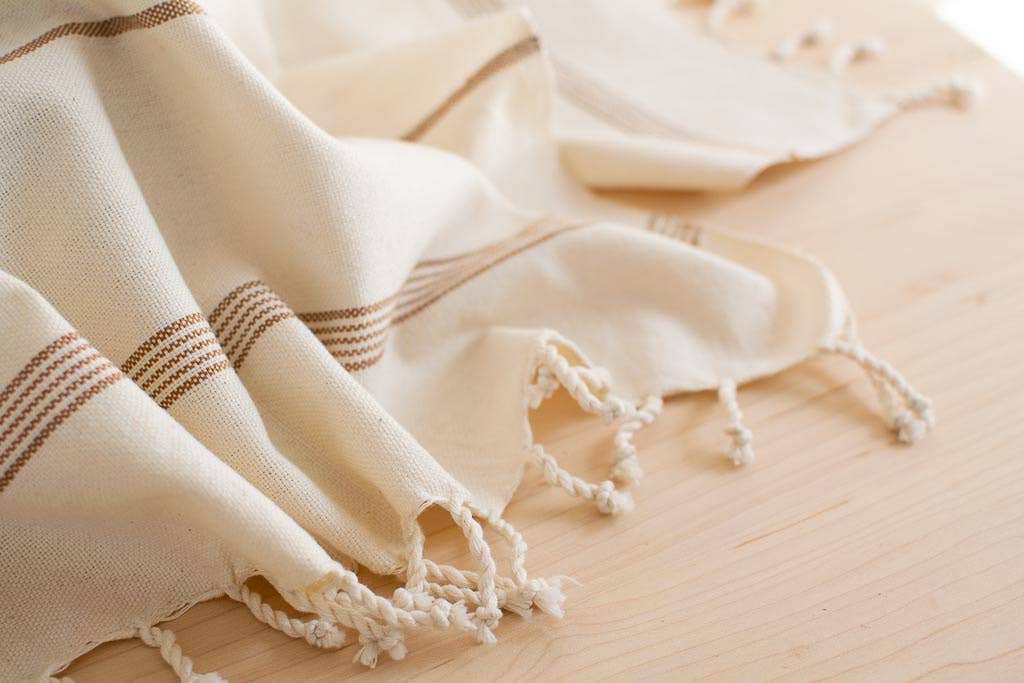 Oversized Woven Hand Towel | Café - Image 4