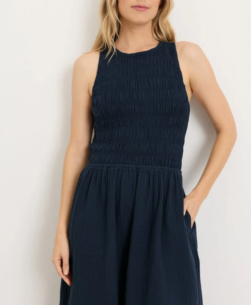 Organic Coastal Double Gauze Smocked Dress - Image 12