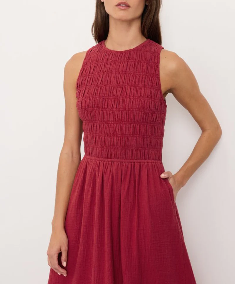 Organic Coastal Double Gauze Smocked Dress - Image 18