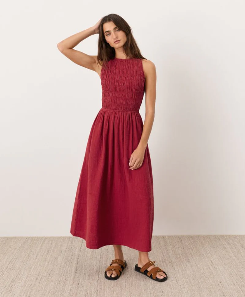 Organic Coastal Double Gauze Smocked Dress - Image 19